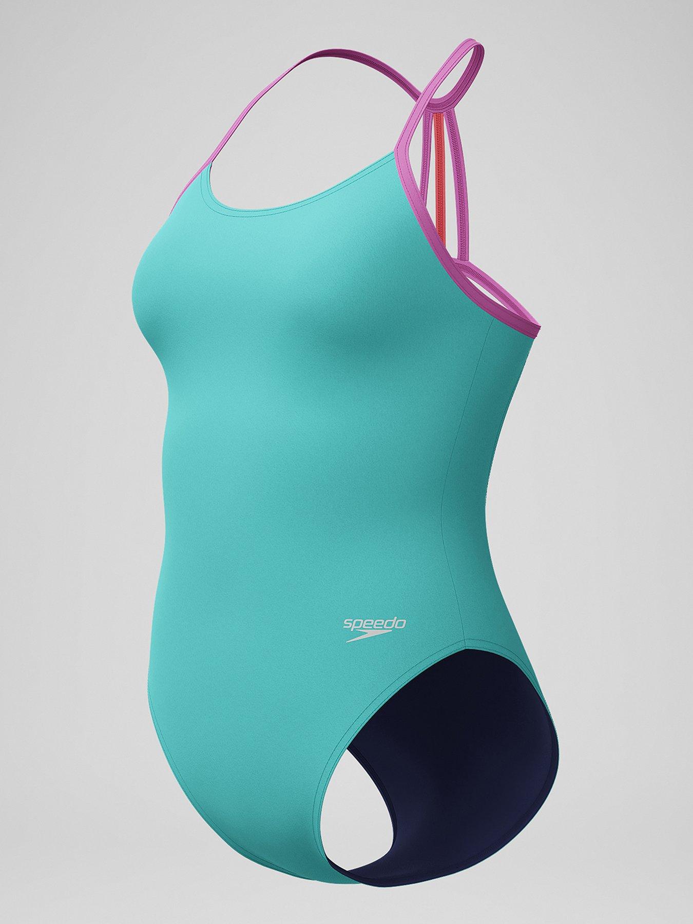 Image 3 of 5 of Speedo Girls Solid Lane Line Back - Blue
