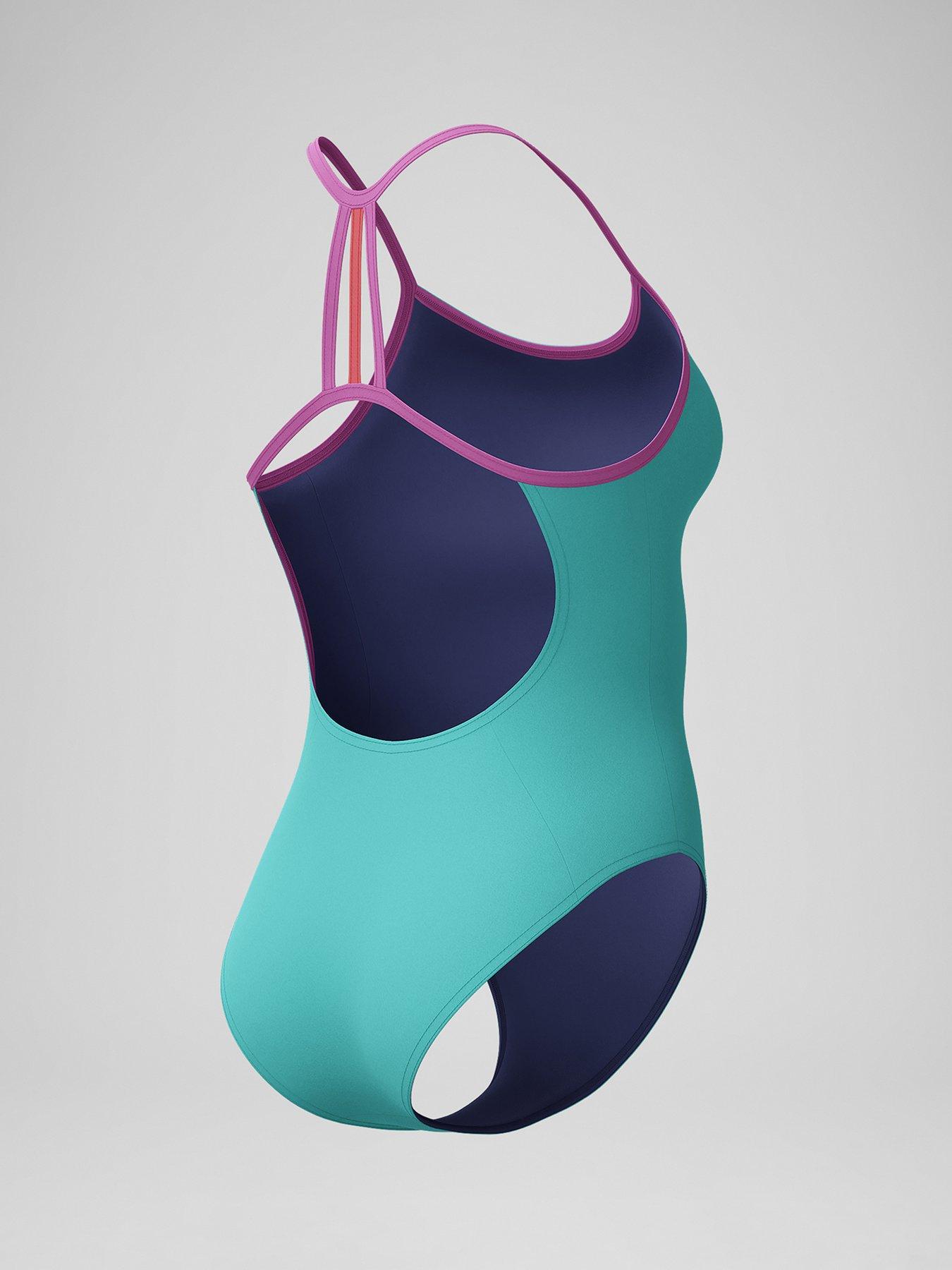Image 4 of 5 of Speedo Girls Solid Lane Line Back - Blue