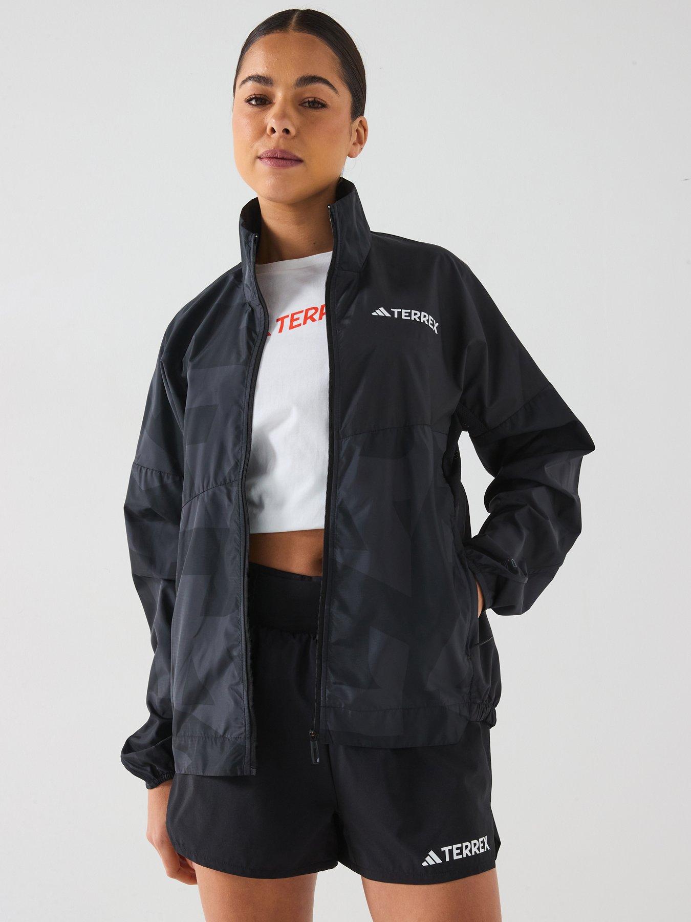 adidas Terrex Women's Mountain Print Wind Jacket - Black