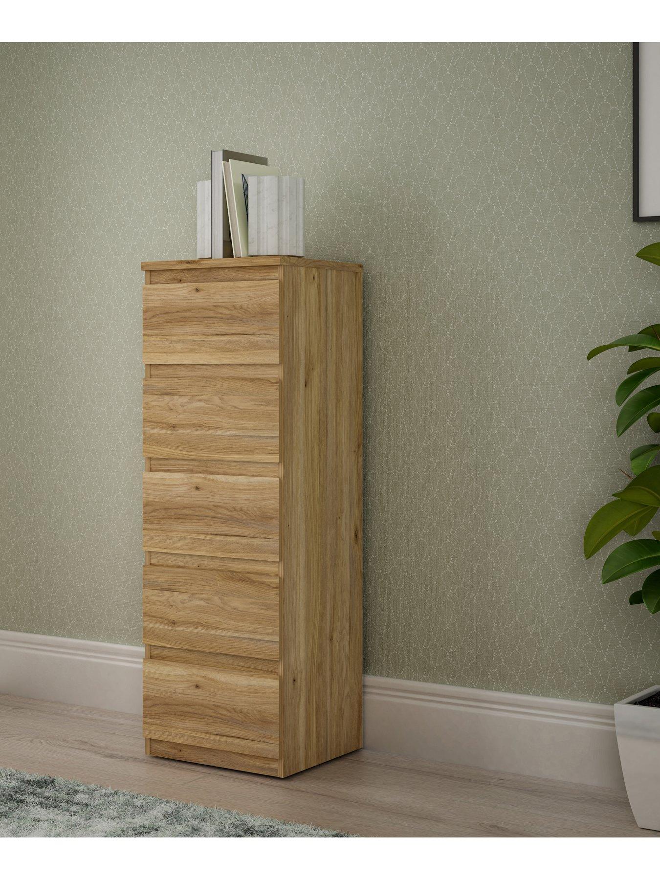 Product photograph of Very Home Lisson Narrow Chest Of 5 Drawers - New Oak - Fsc Reg Certified from very.co.uk