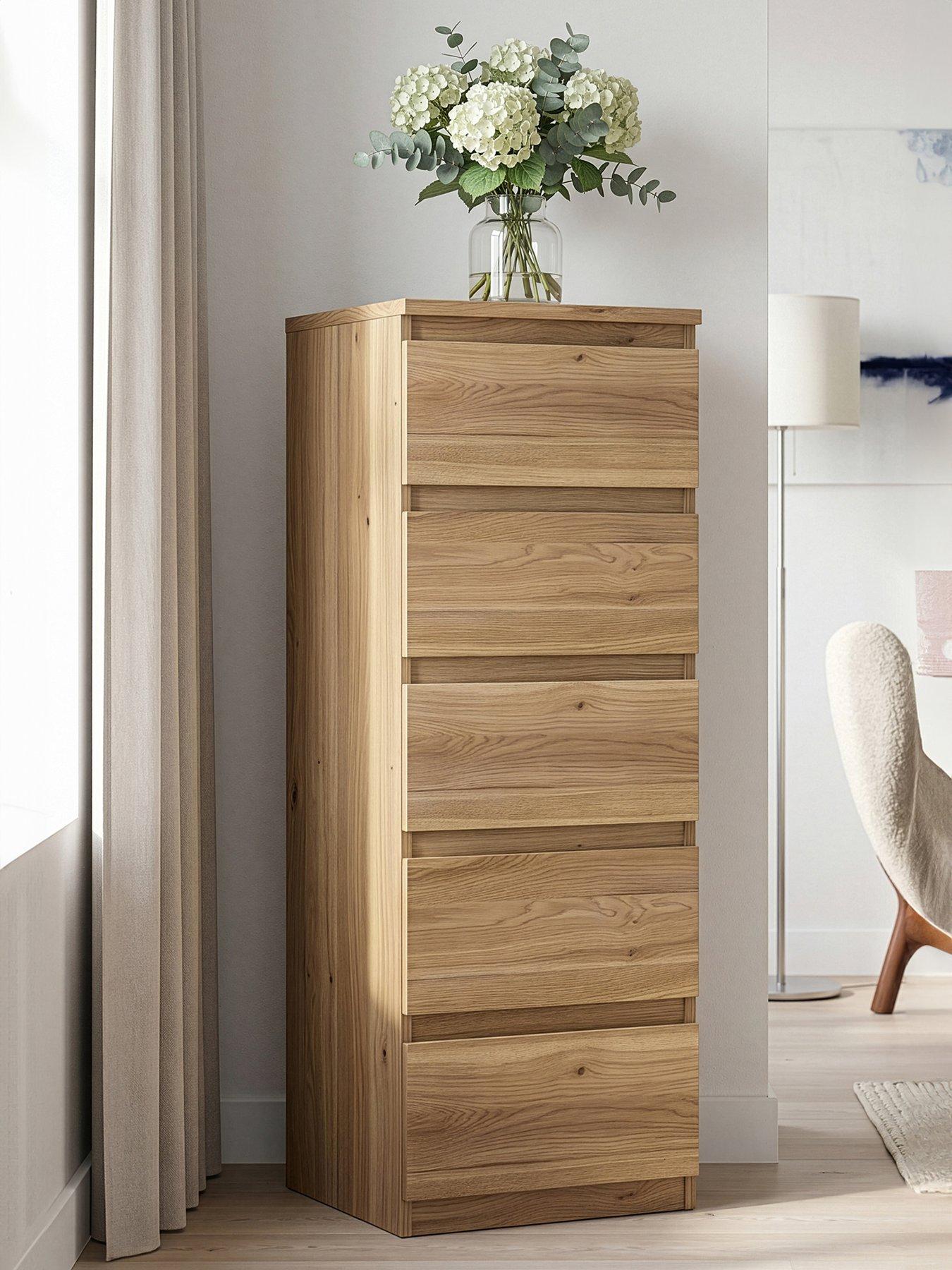 Image 1 of 7 of The Very Collection Lisson Narrow Chest of 5 Drawers - New Oak - FSC&reg; Certified