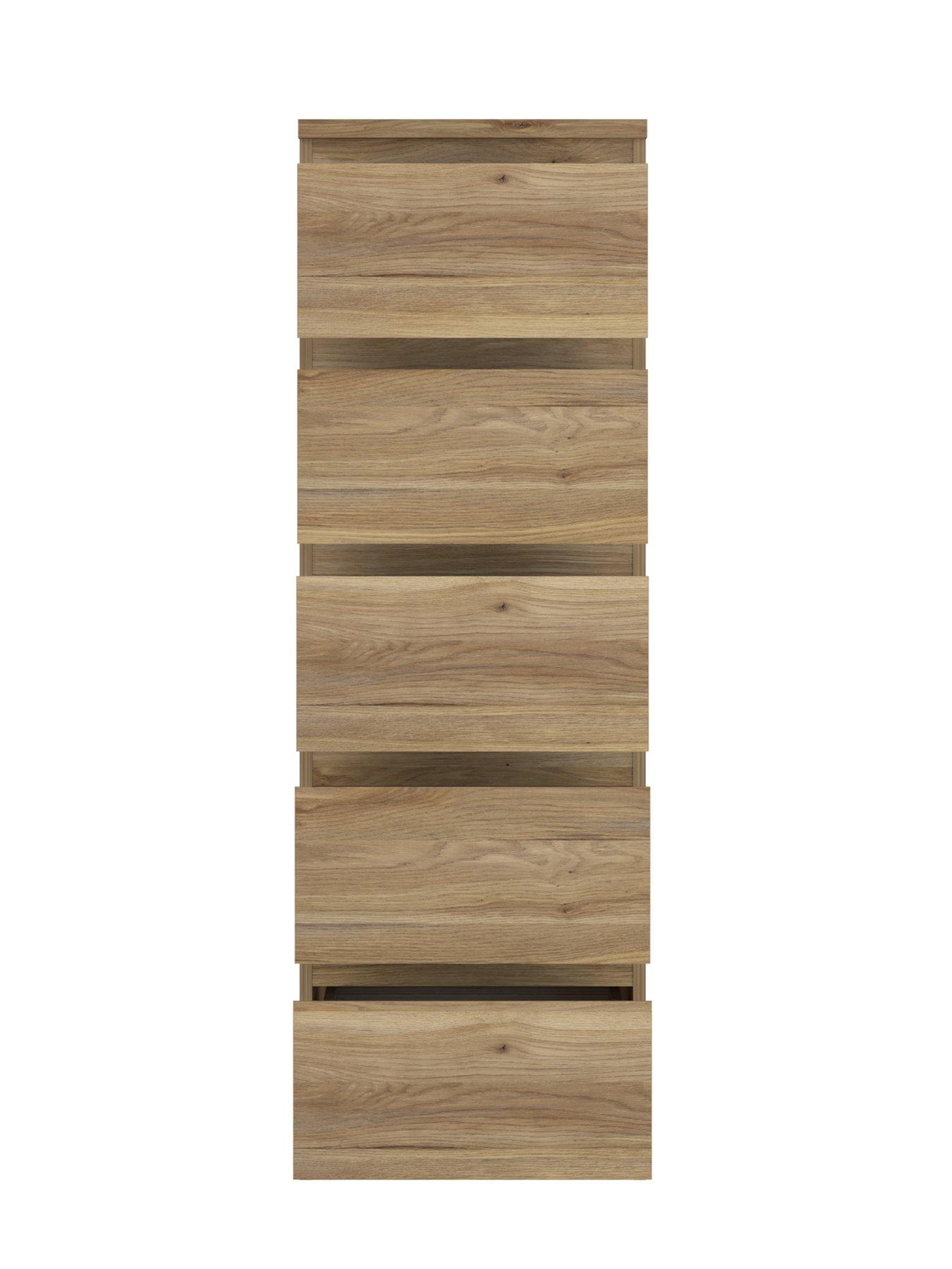 Image 4 of 7 of The Very Collection Lisson Narrow Chest of 5 Drawers - New Oak - FSC&reg; Certified