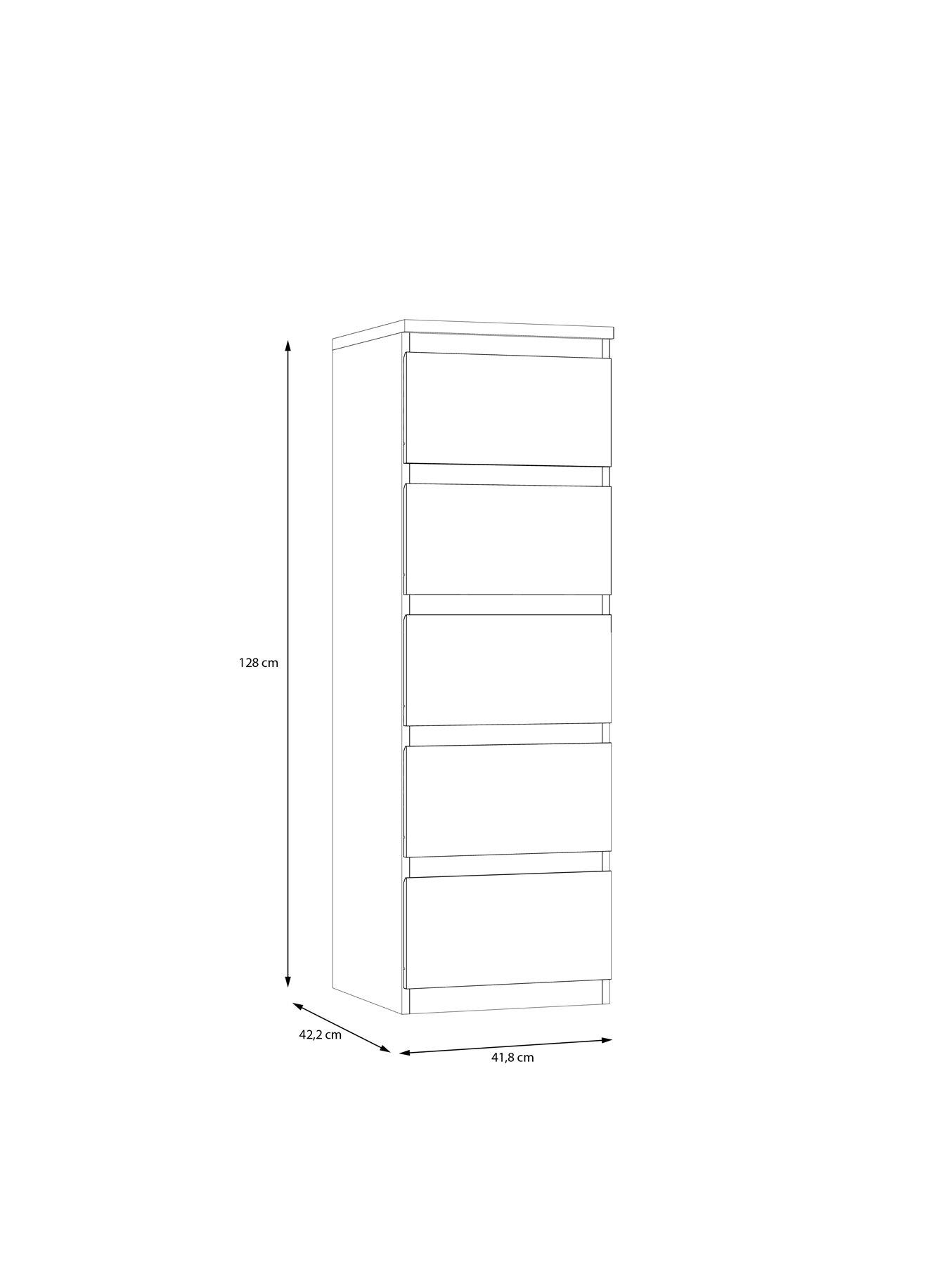 Image 6 of 7 of The Very Collection Lisson Narrow Chest of 5 Drawers - New Oak - FSC&reg; Certified