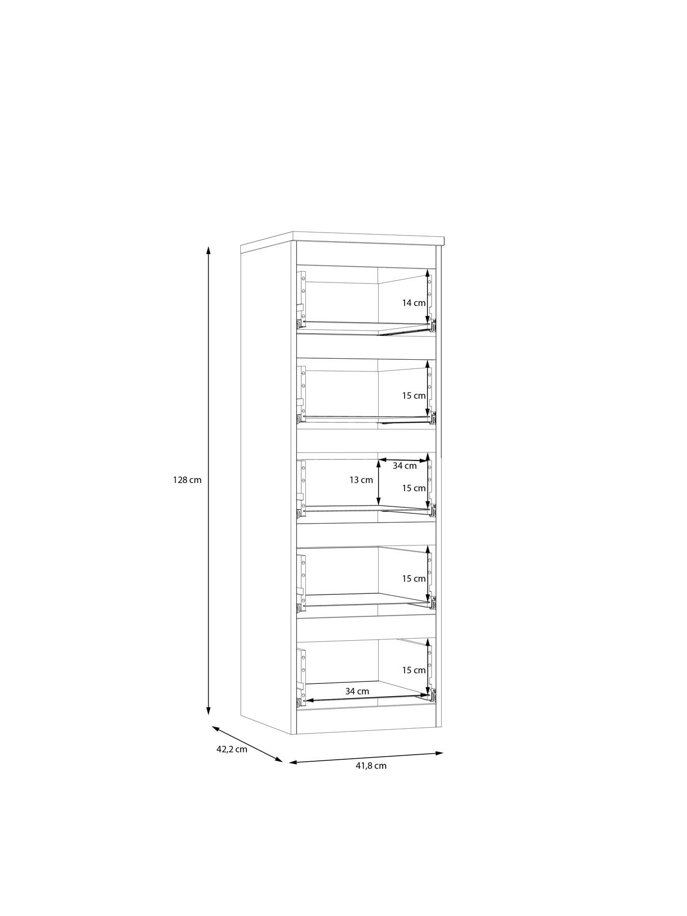 Image 7 of 7 of The Very Collection Lisson Narrow Chest of 5 Drawers - New Oak - FSC&reg; Certified
