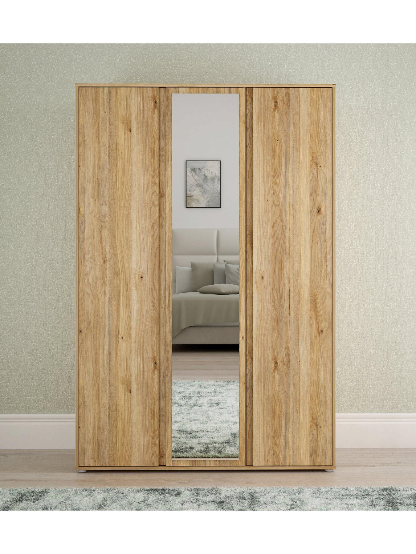 Product photograph of Very Home Lisson 3 Door Mirrored Wardrobe - New Oak - Fsc Reg Certified from very.co.uk