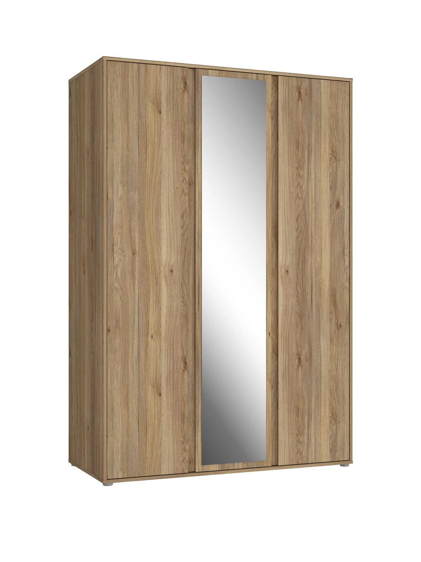 Image 3 of 7 of Very Home Lisson 3 Door Mirrored Wardrobe - New Oak&nbsp;- FSC&reg; Certified