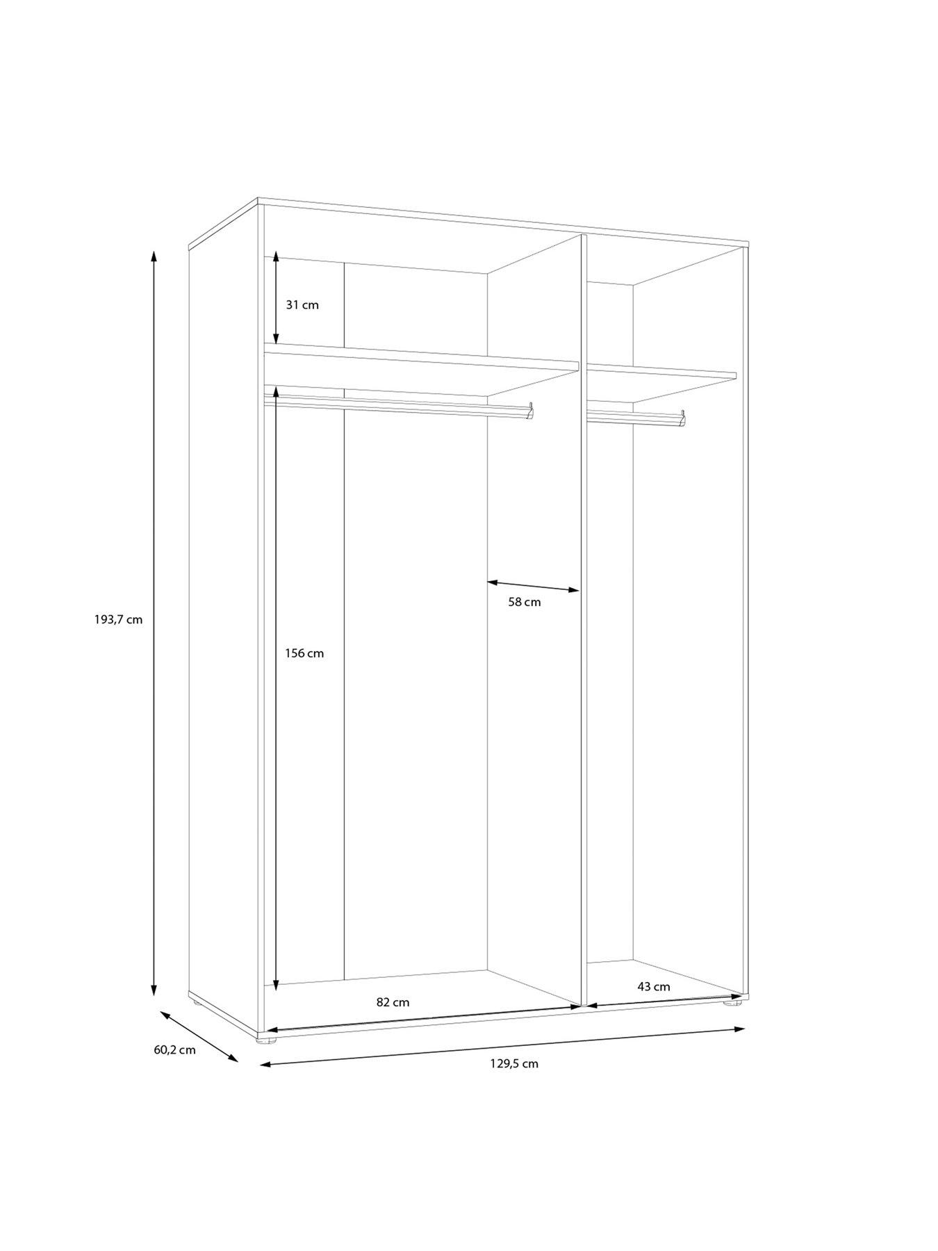 Image 7 of 7 of Very Home Lisson 3 Door Mirrored Wardrobe - New Oak&nbsp;- FSC&reg; Certified