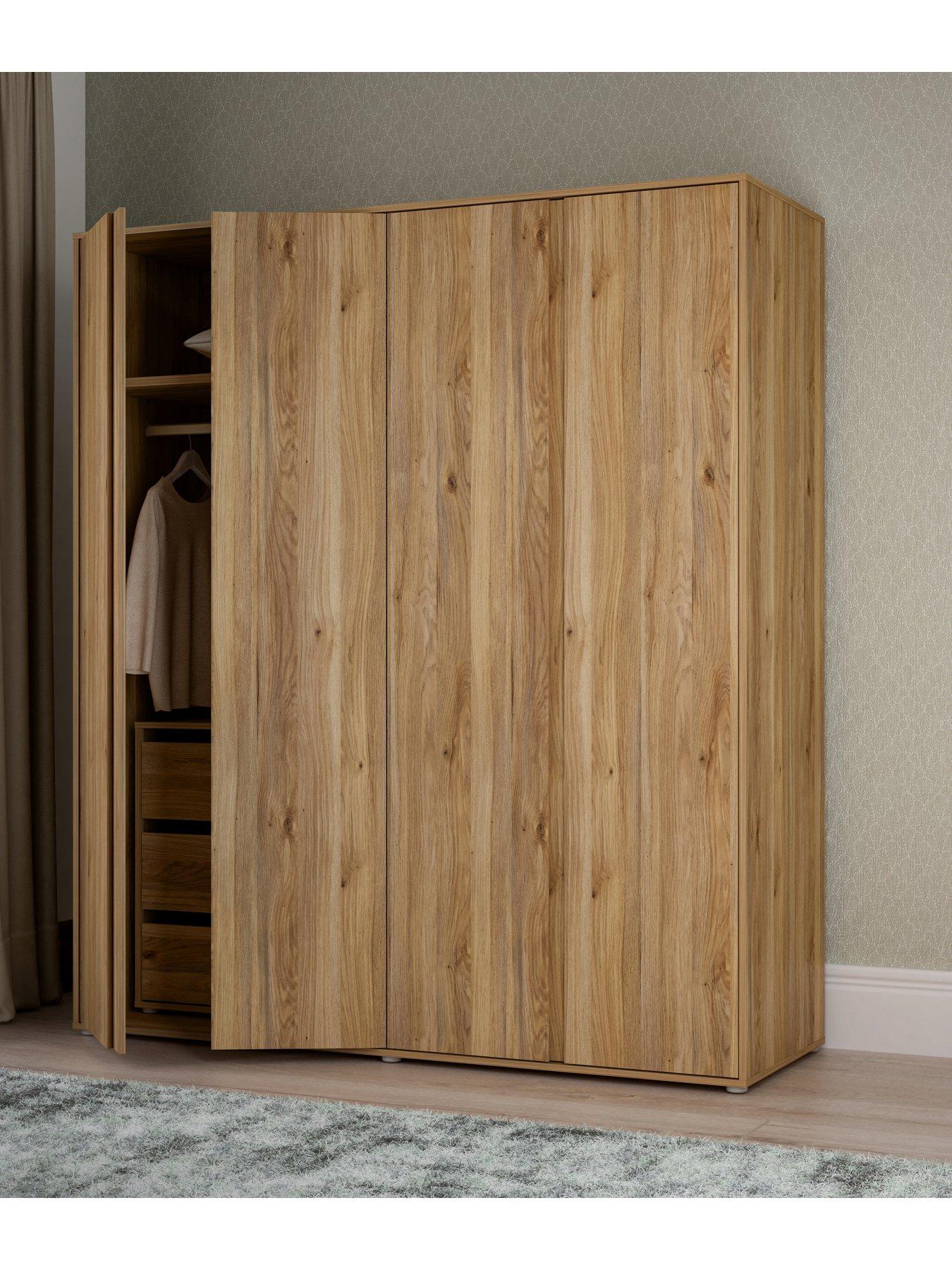 Image 1 of 7 of Very Home Lisson 4 Door Wardrobe with Internal Chest of Drawers - New Oak&nbsp;- FSC&reg; Certified