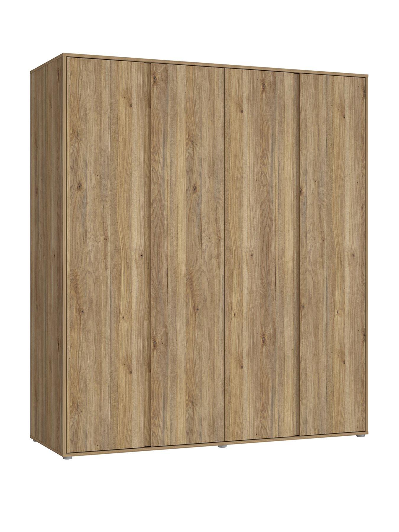 Image 3 of 7 of Very Home Lisson 4 Door Wardrobe with Internal Chest of Drawers - New Oak&nbsp;- FSC&reg; Certified