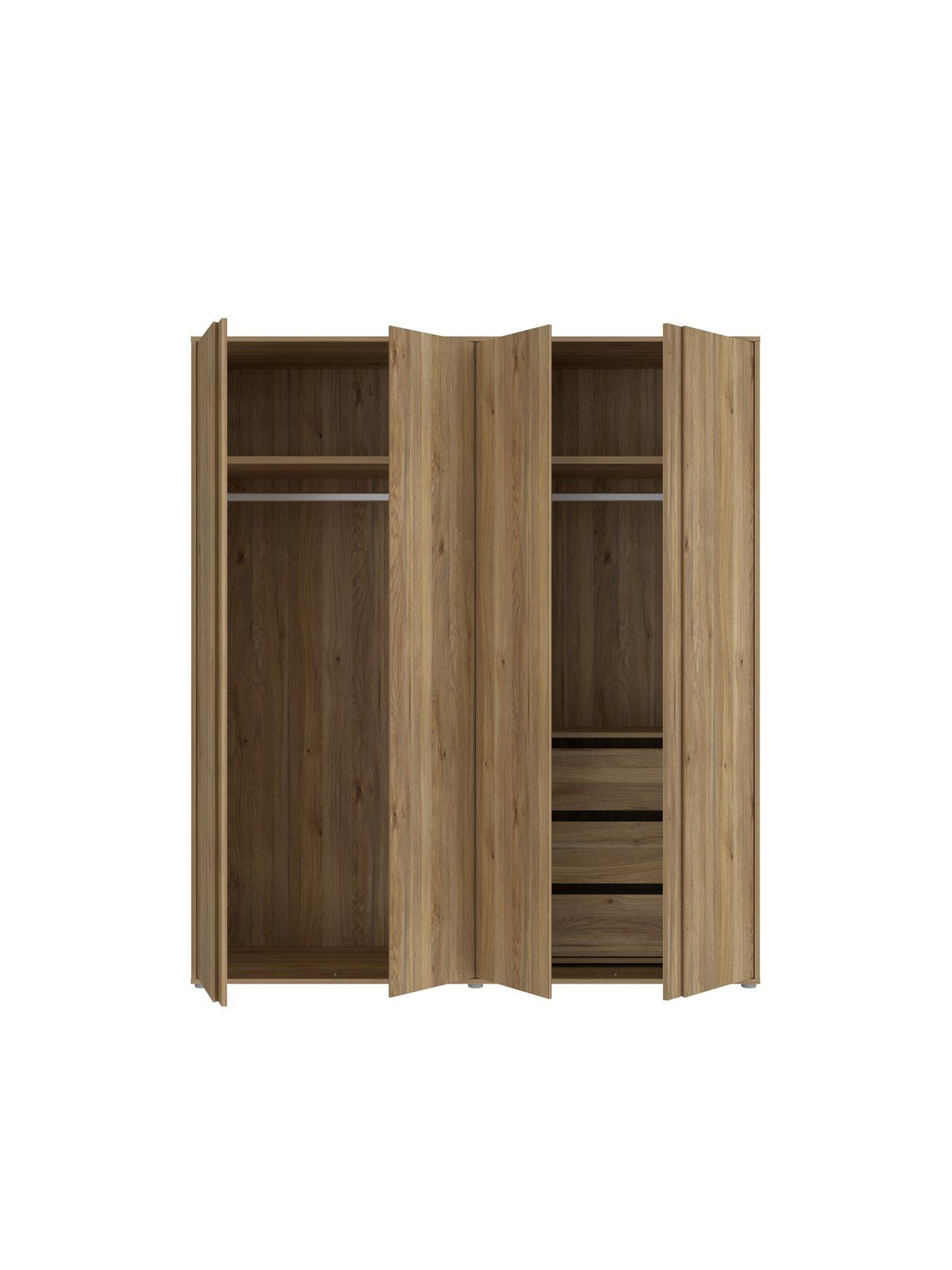 Image 4 of 7 of Very Home Lisson 4 Door Wardrobe with Internal Chest of Drawers - New Oak&nbsp;- FSC&reg; Certified