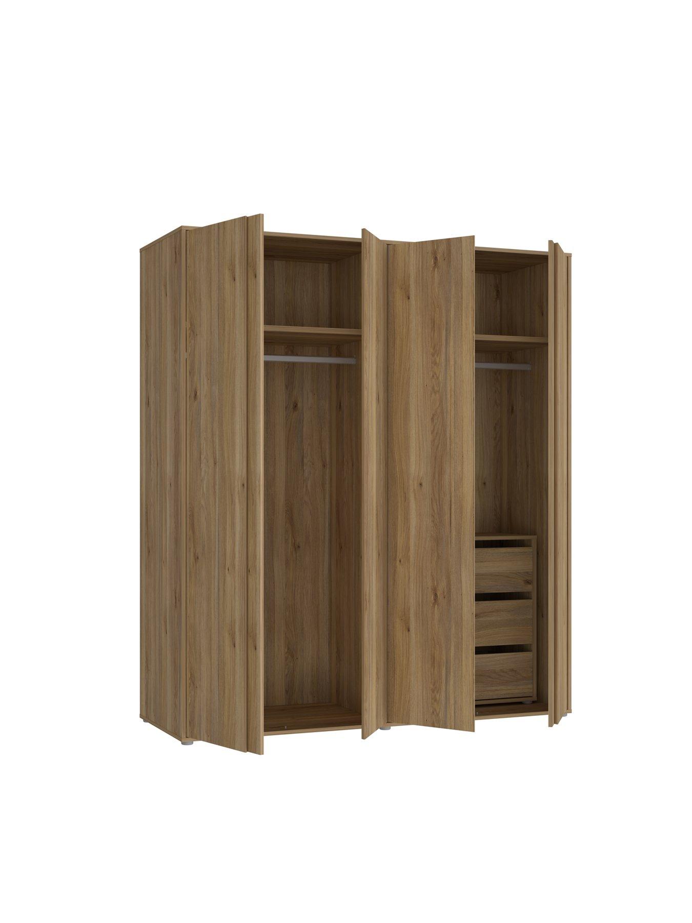 Image 5 of 7 of Very Home Lisson 4 Door Wardrobe with Internal Chest of Drawers - New Oak&nbsp;- FSC&reg; Certified