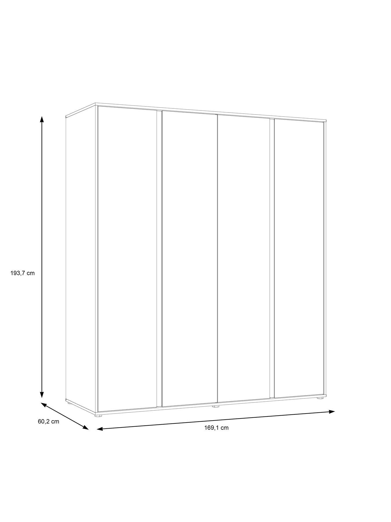 Image 6 of 7 of Very Home Lisson 4 Door Wardrobe with Internal Chest of Drawers - New Oak&nbsp;- FSC&reg; Certified