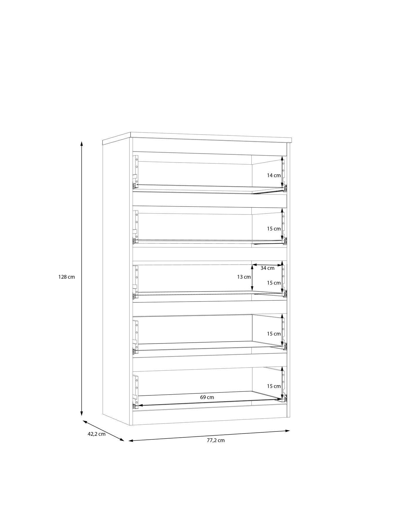 Image 7 of 7 of The Very Collection Lisson 5 Drawer Chest&nbsp;- New Oak&nbsp;-&nbsp;FSC&reg; Certified