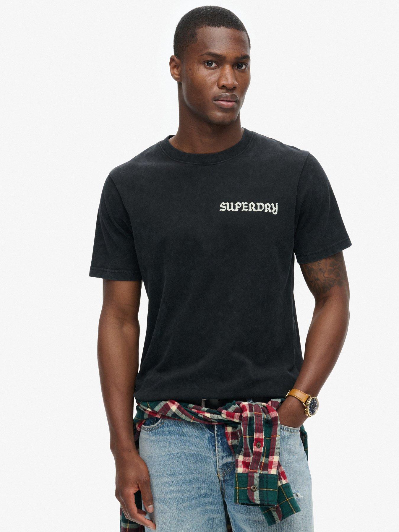 superdry tattoo graphic t-shirt - black