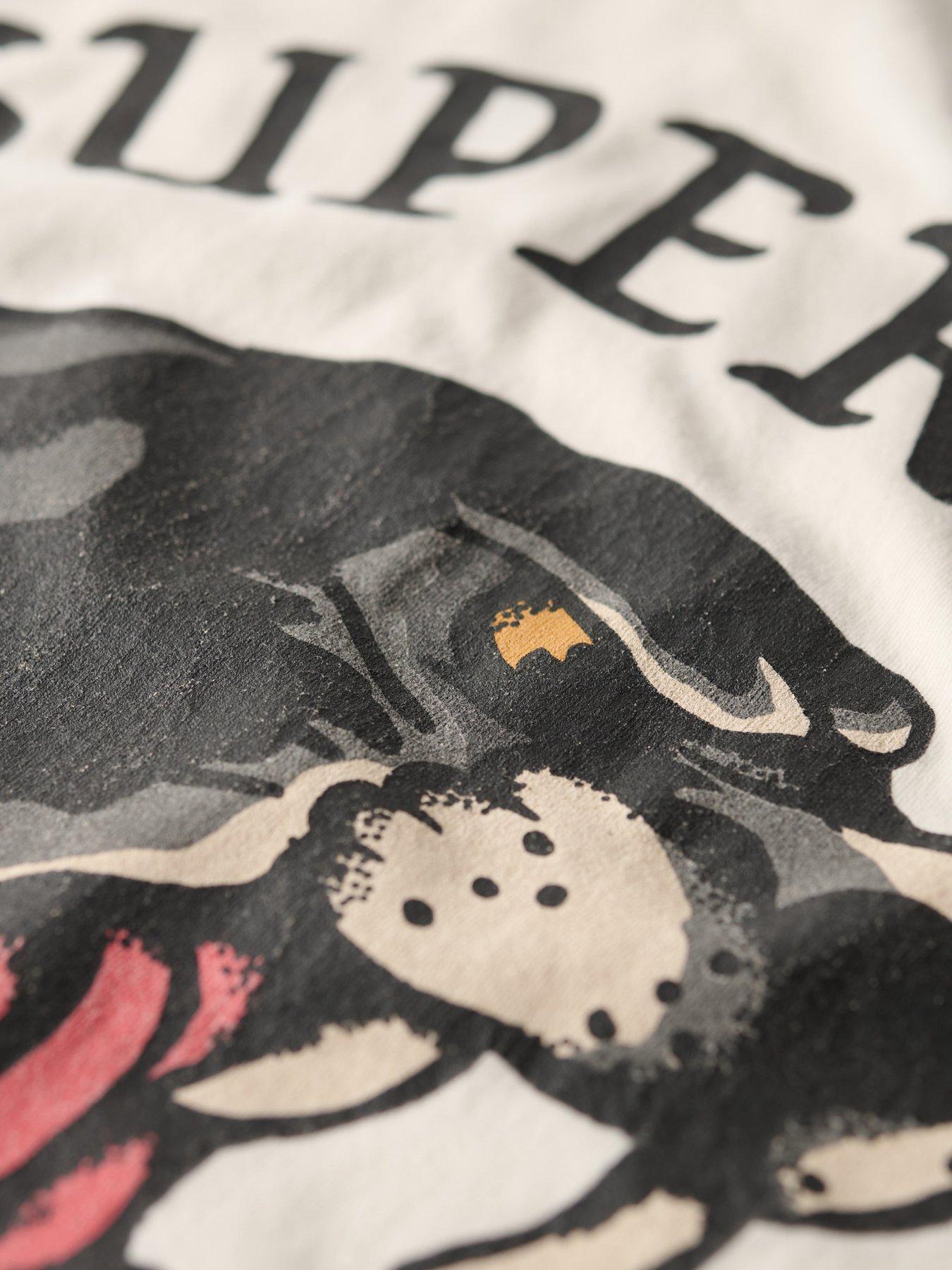 Image 6 of 6 of Superdry Tattoo Back Graphic T-Shirt - White
