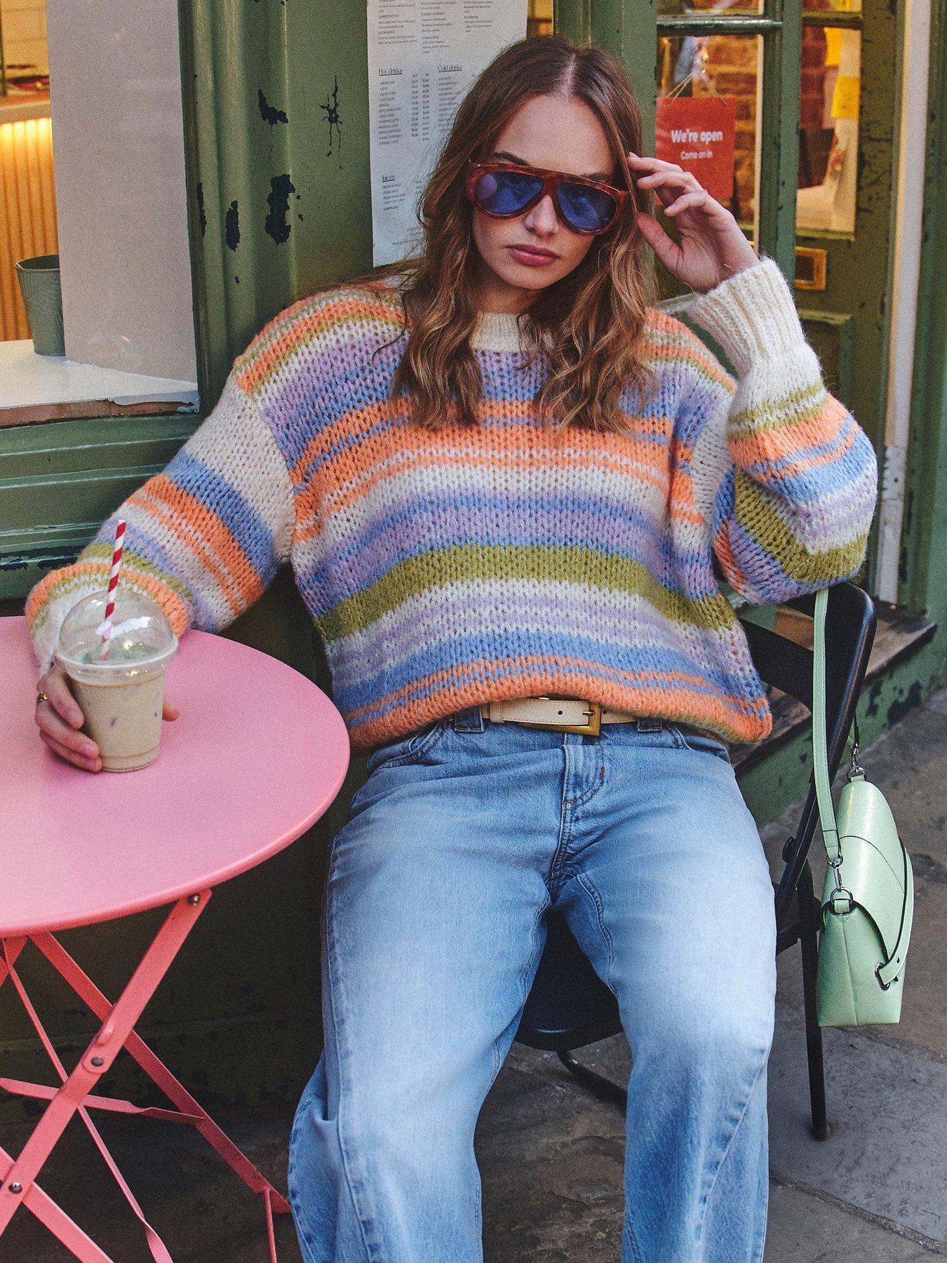 undefined Stripe Jumper - Orange