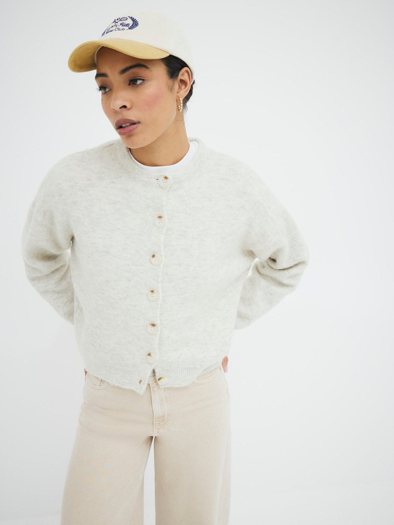 Image 2 of 5 of River Island Oversized Cardigan - Beige