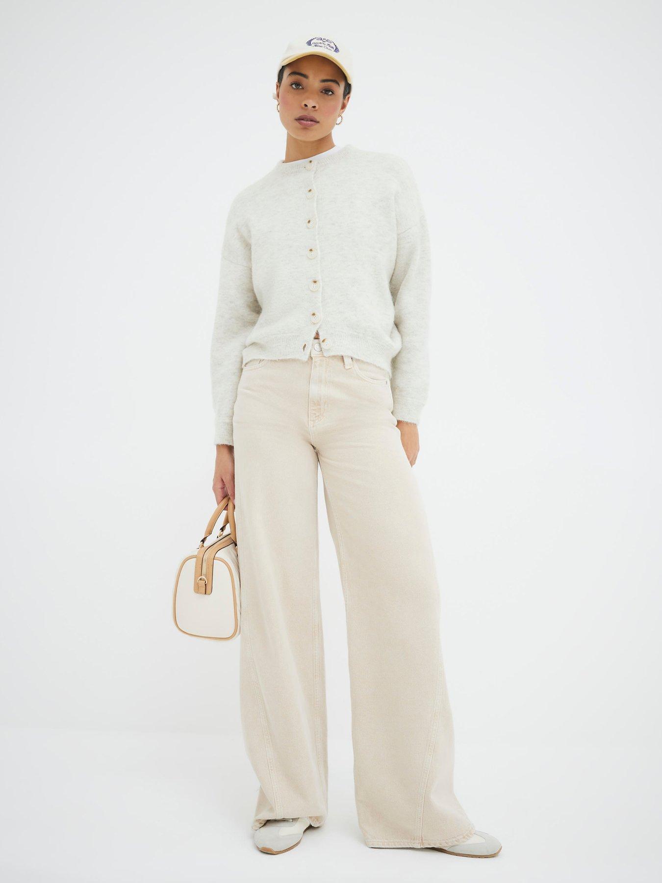 Image 3 of 5 of River Island Oversized Cardigan - Beige