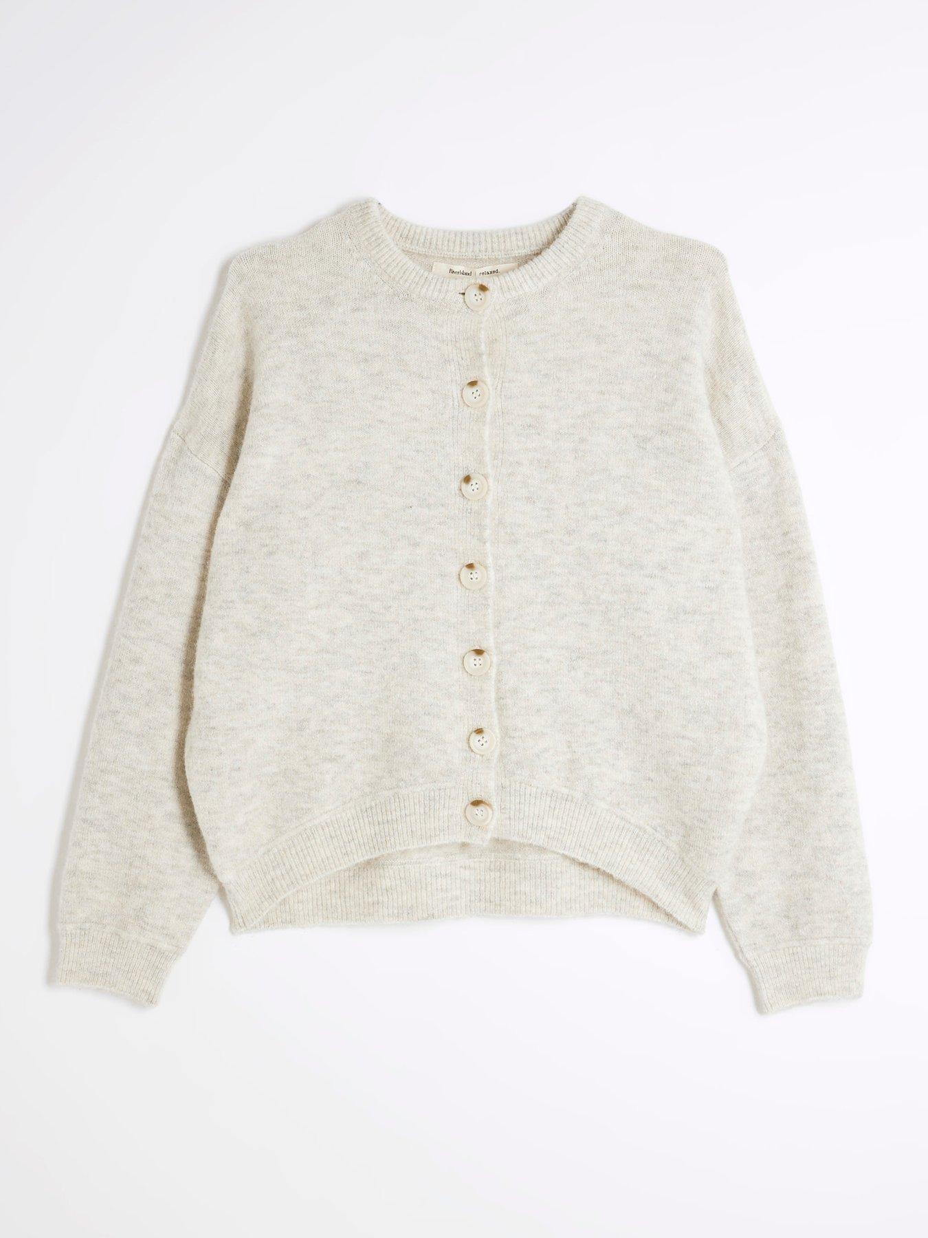 Image 4 of 5 of River Island Oversized Cardigan - Beige