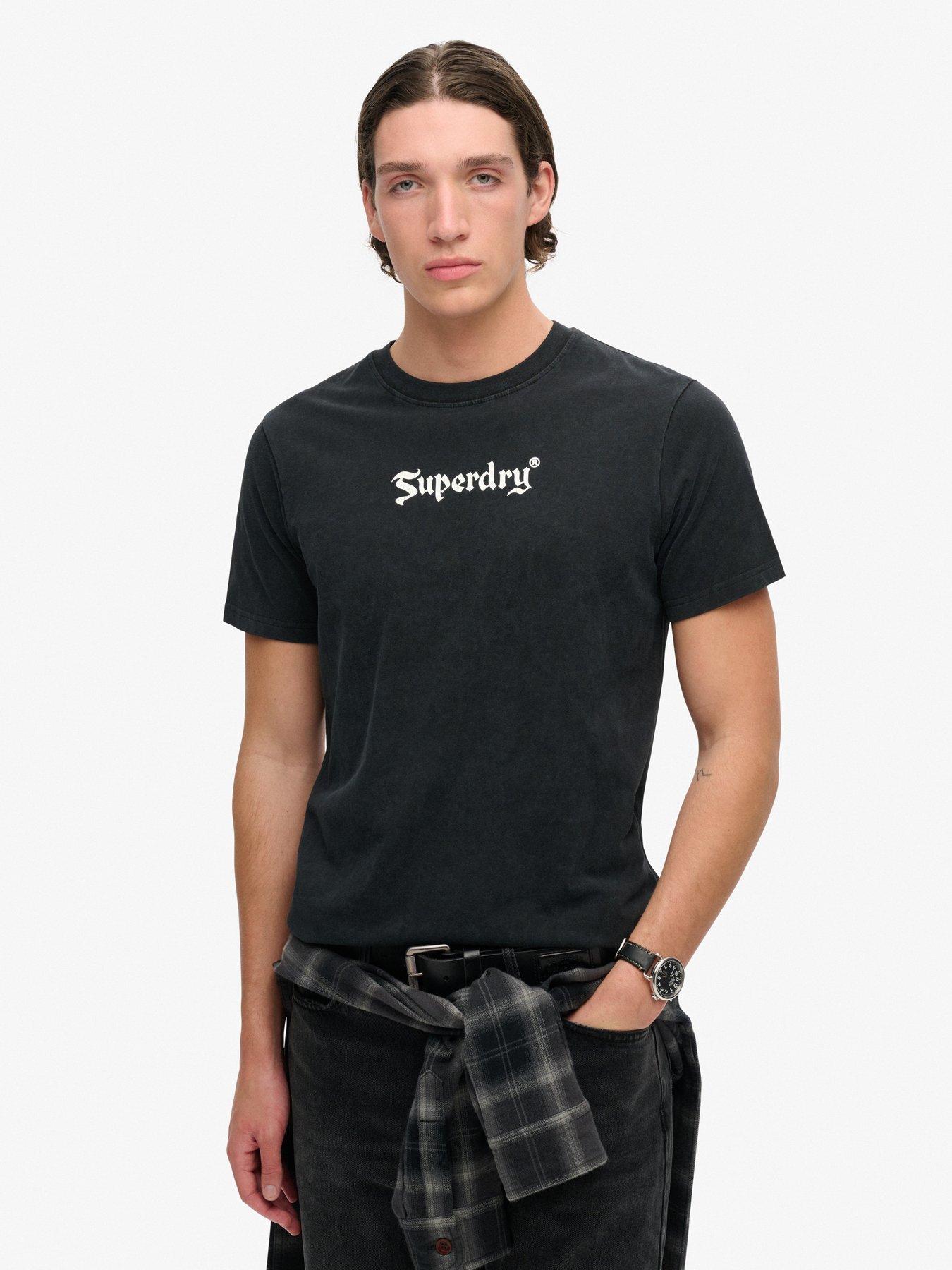 superdry retro rock graphic t-shirt - black