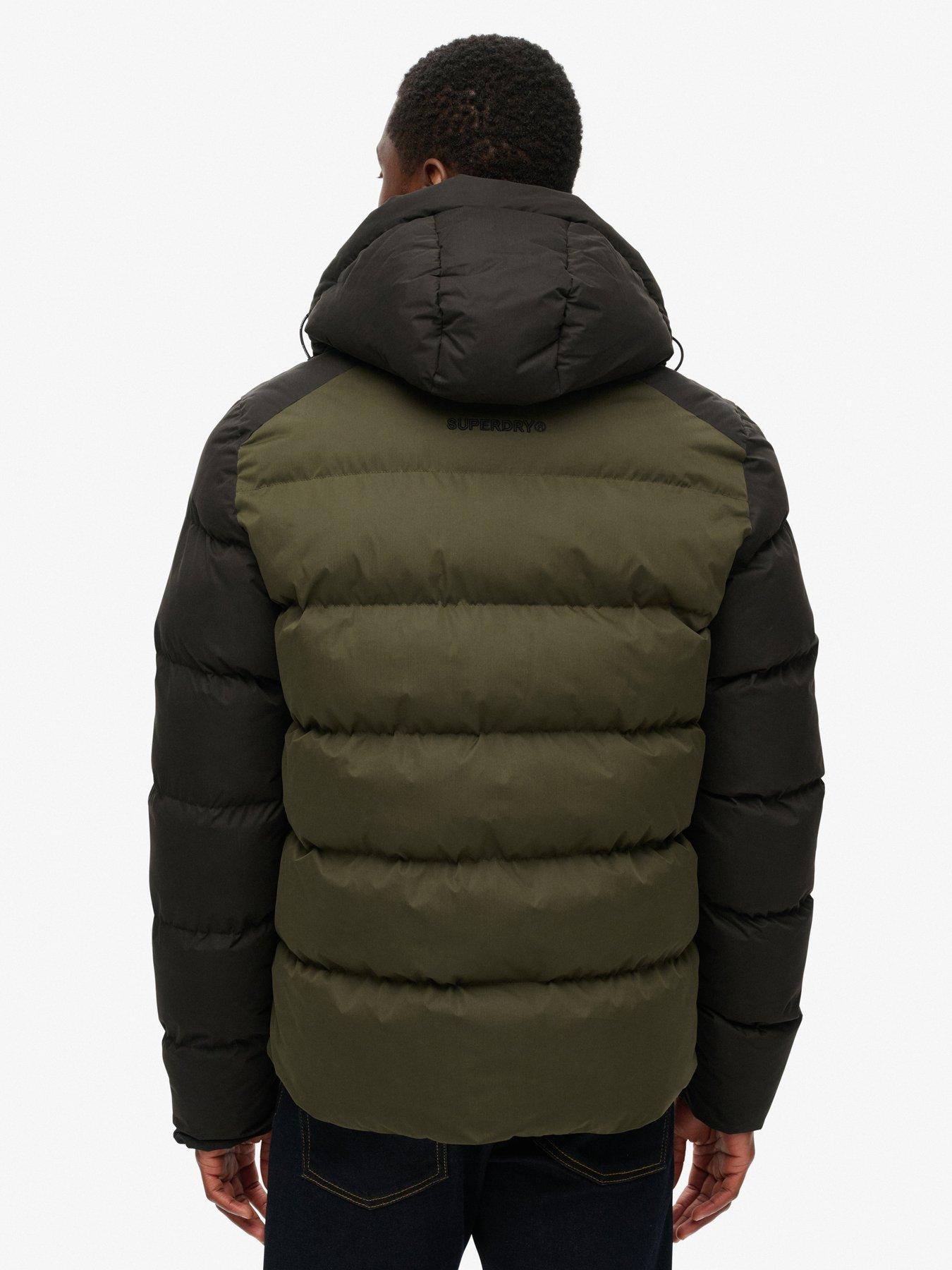 Image 2 of 6 of Superdry Hood Colour Block Padded Jacket- Dark Green