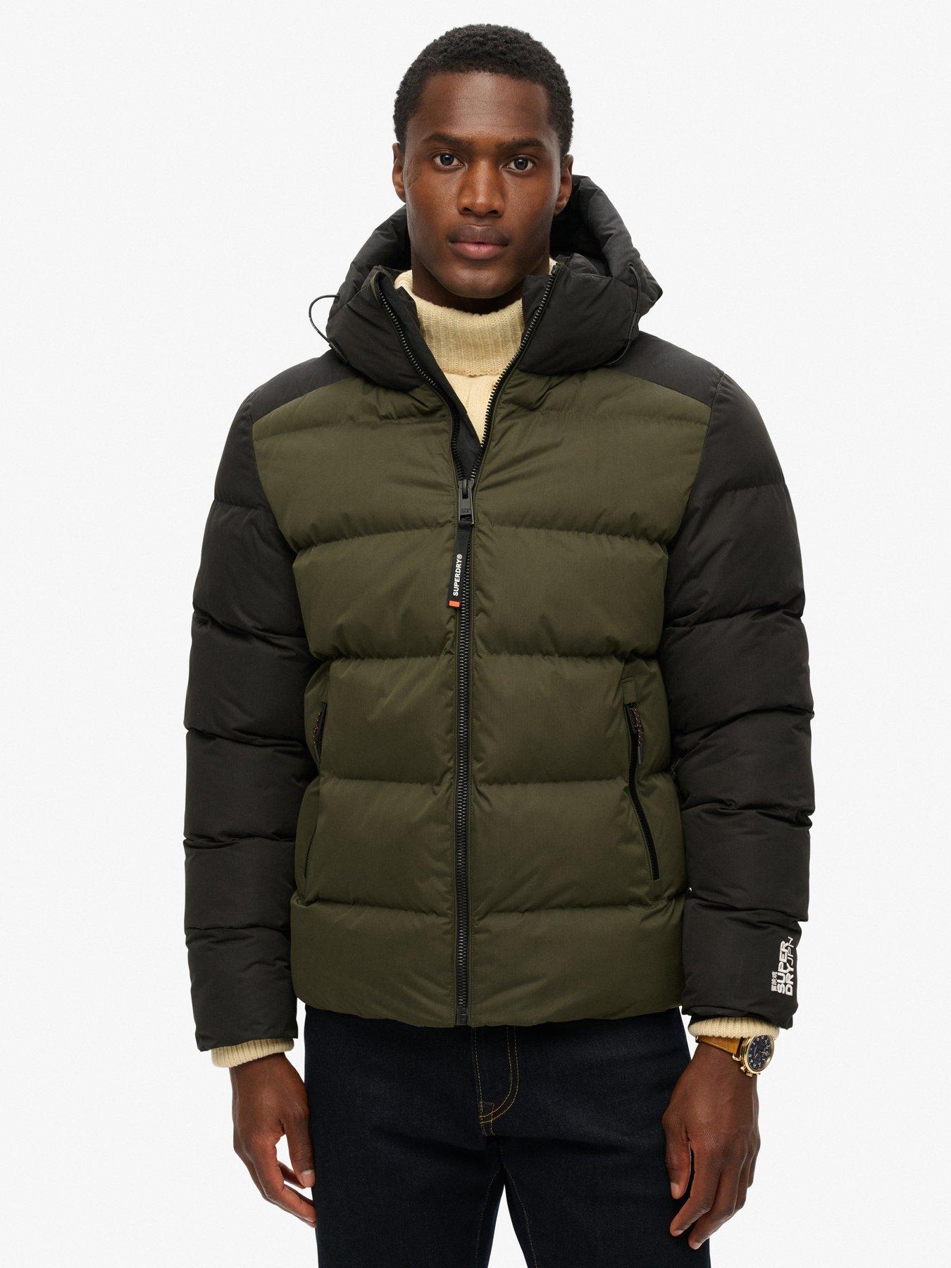 Image 5 of 6 of Superdry Hood Colour Block Padded Jacket- Dark Green