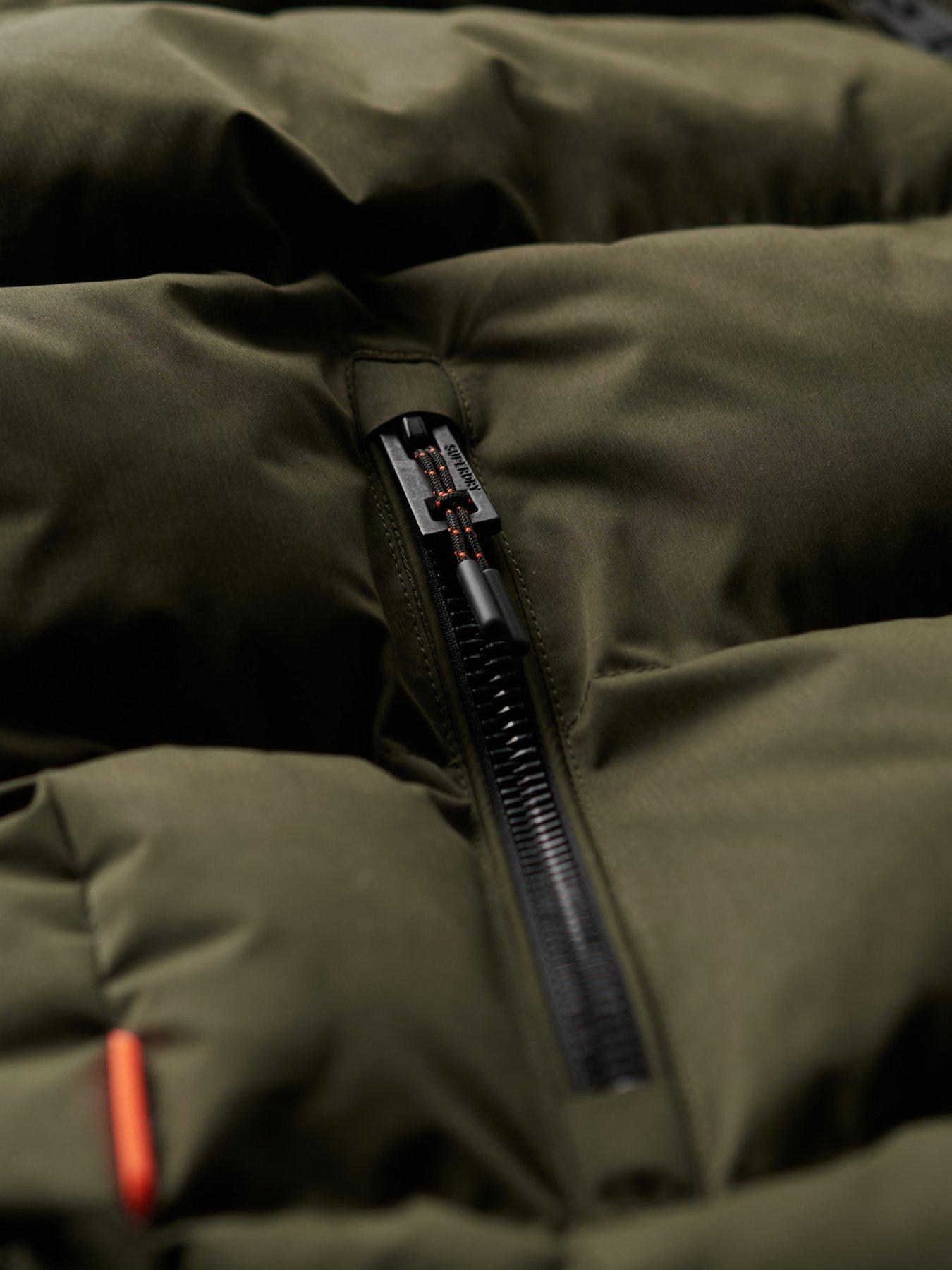 Image 6 of 6 of Superdry Hood Colour Block Padded Jacket- Dark Green
