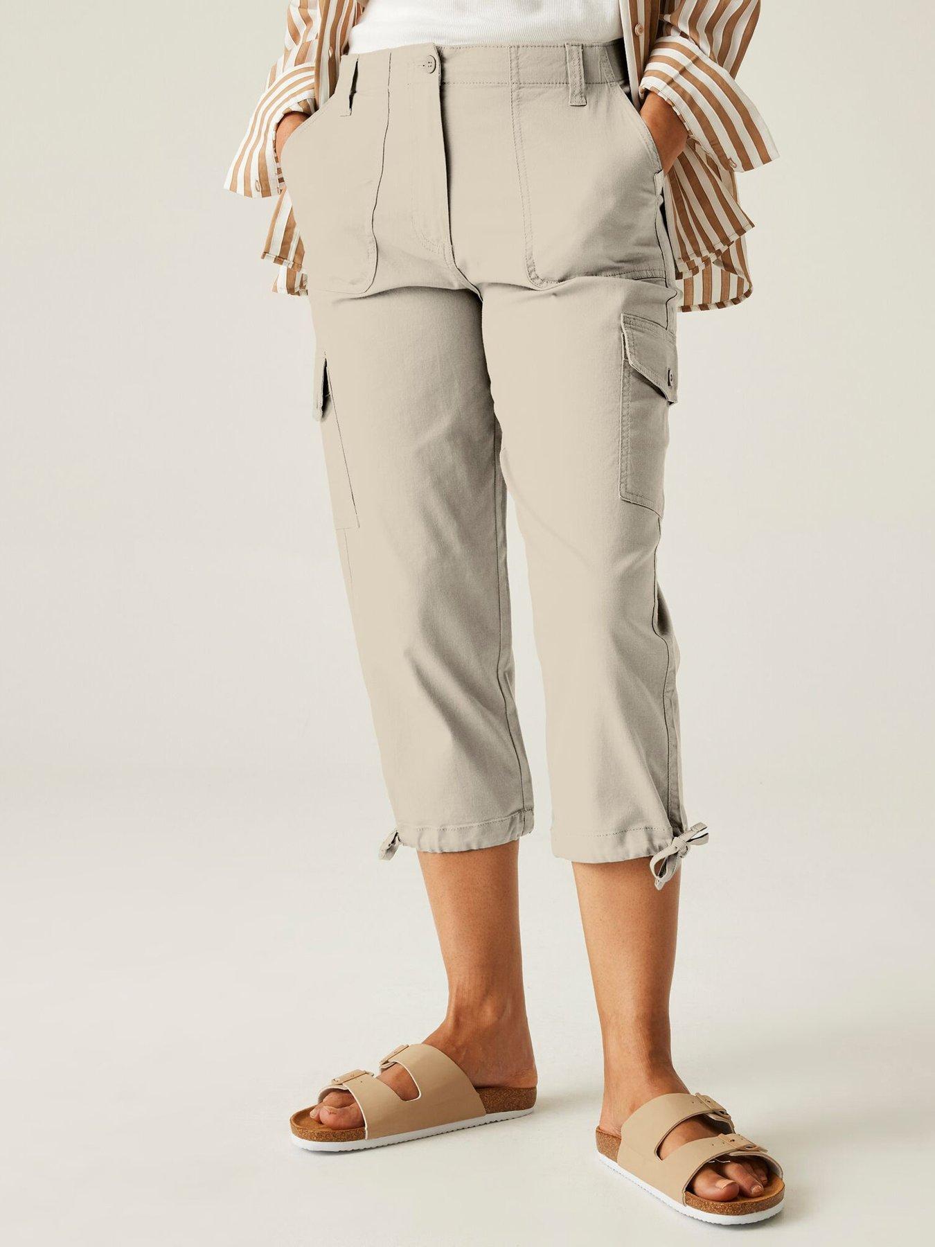 undefined Womens Shorebella Cargo Capri Trousers-white