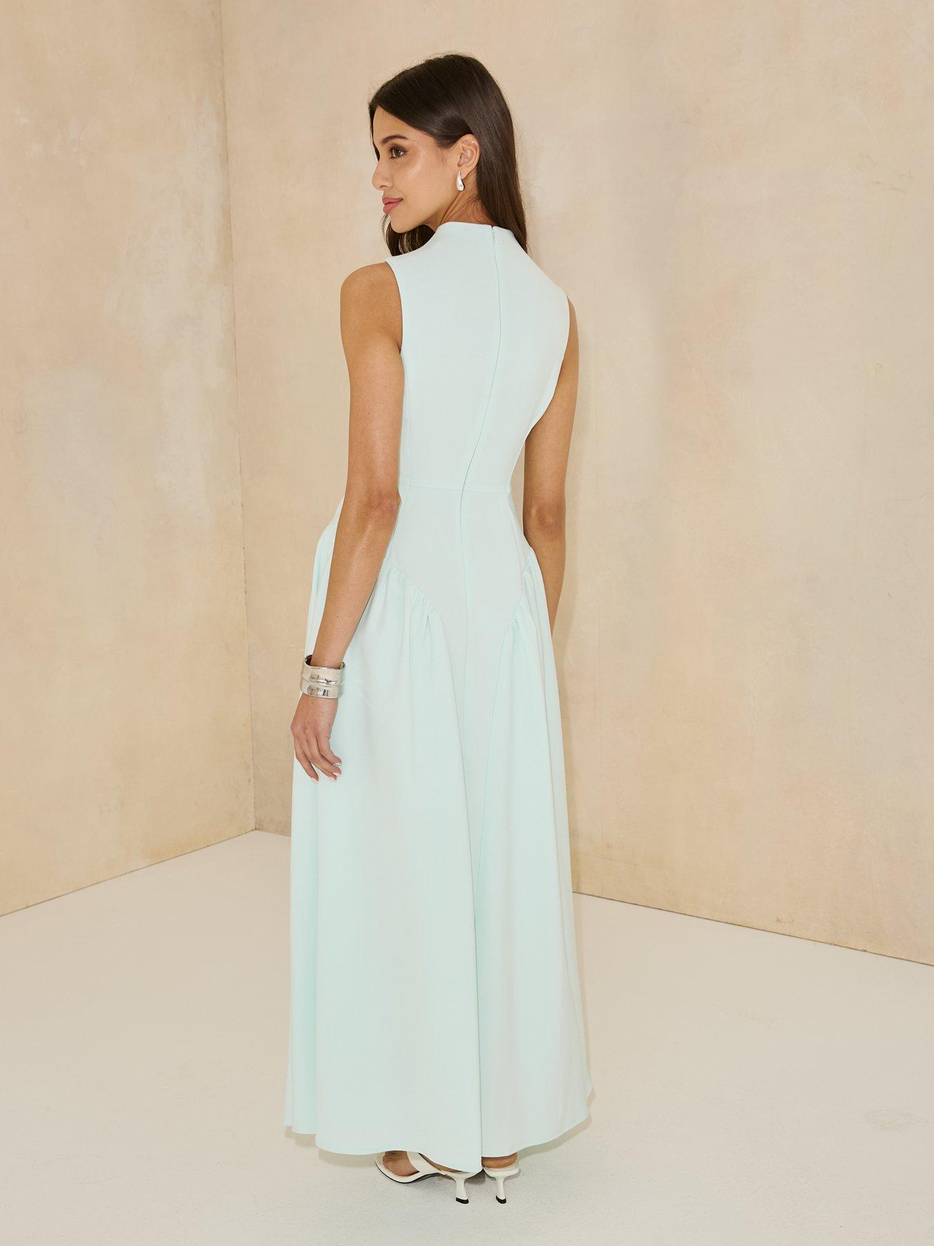 Image 2 of 5 of Michelle Keegan Pleated Corset Sleeveless Dress - Green