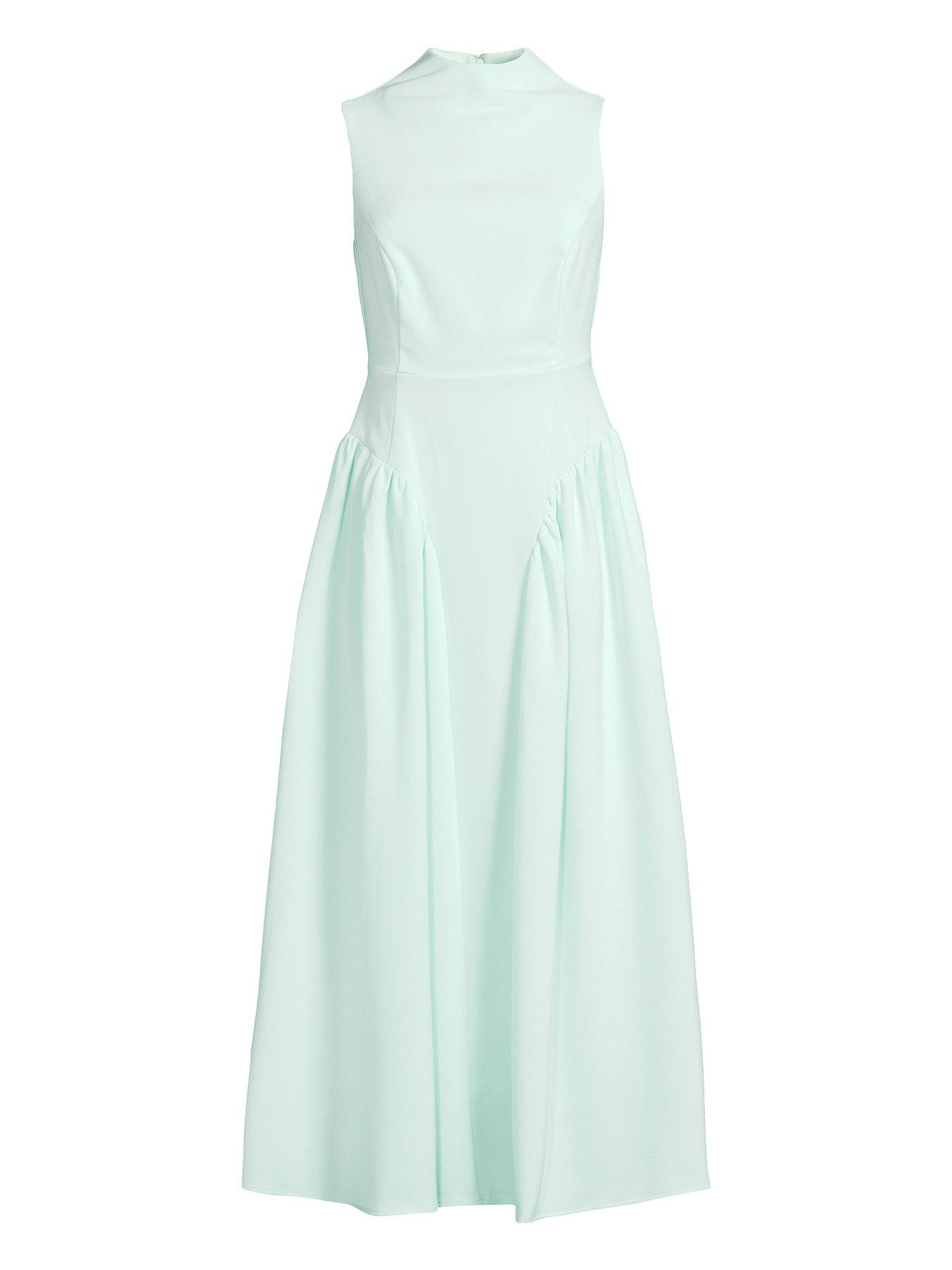 Image 5 of 5 of Michelle Keegan Pleated Corset Sleeveless Dress - Green