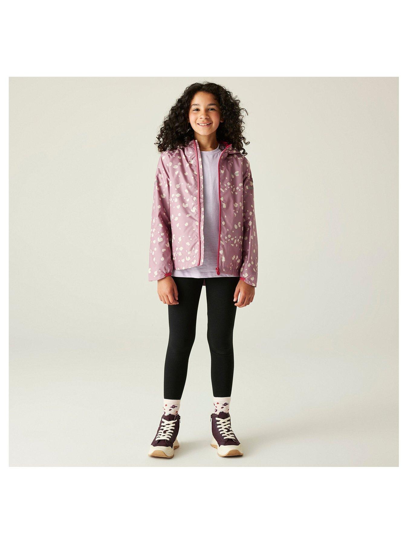 Image 3 of 6 of Regatta Printed Lever Ii Kids Waterproof Shell Jacket- Pink