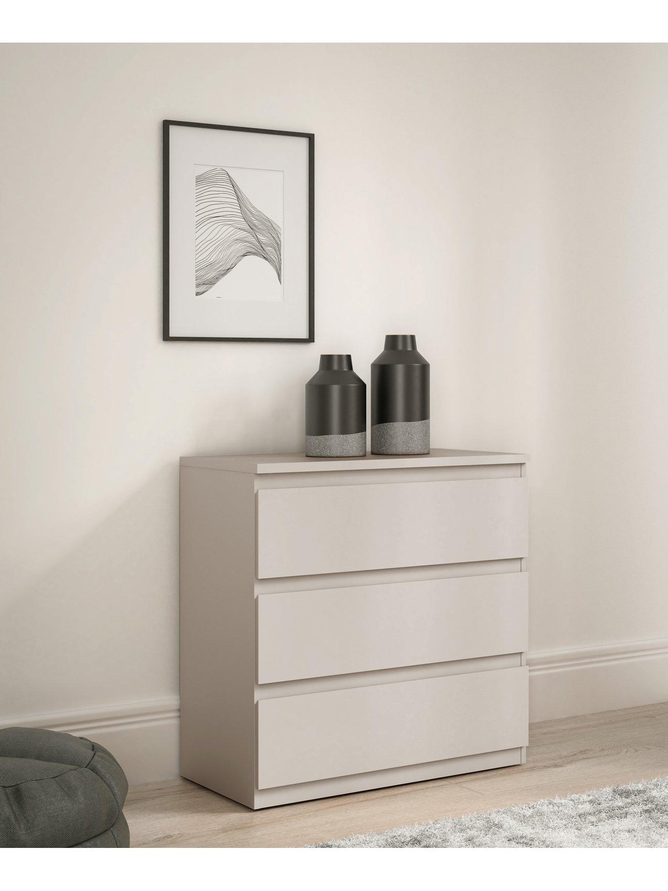 Product photograph of Very Home Lisson 3 Drawer Chest - Oatmeal - Fsc Reg Certified from very.co.uk