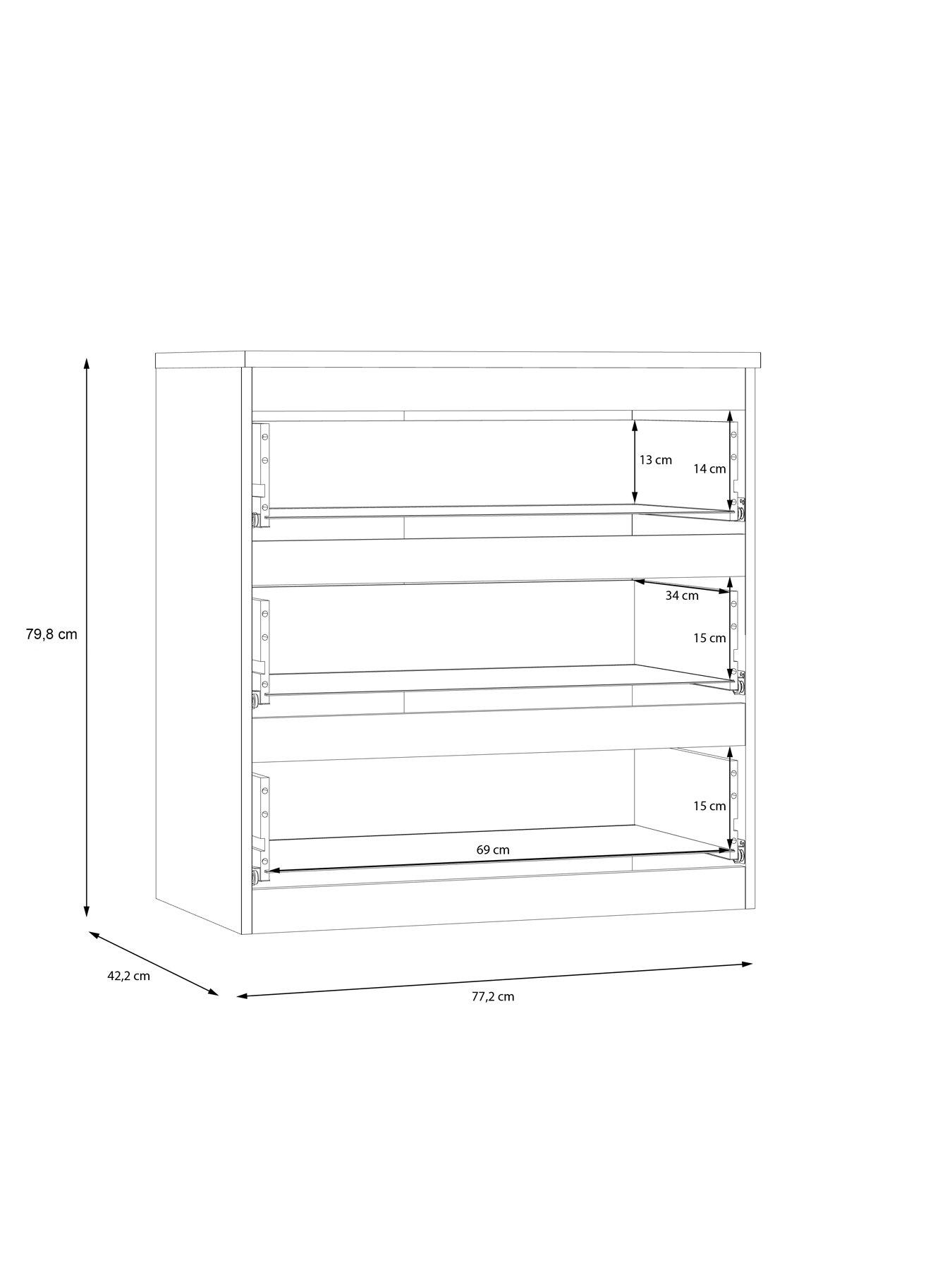 Image 7 of 7 of Very Home Lisson 3 Drawer Chest - Oatmeal - FSC&reg; Certified