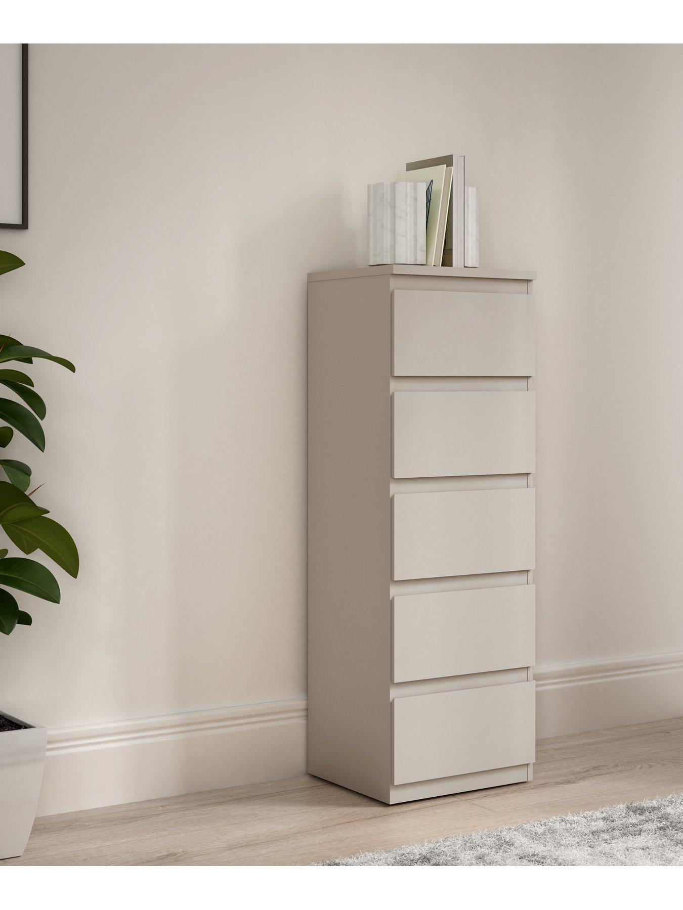 Very Home Lisson Narrow Chest of 5 Drawers - Oatmeal - FSC® Certified