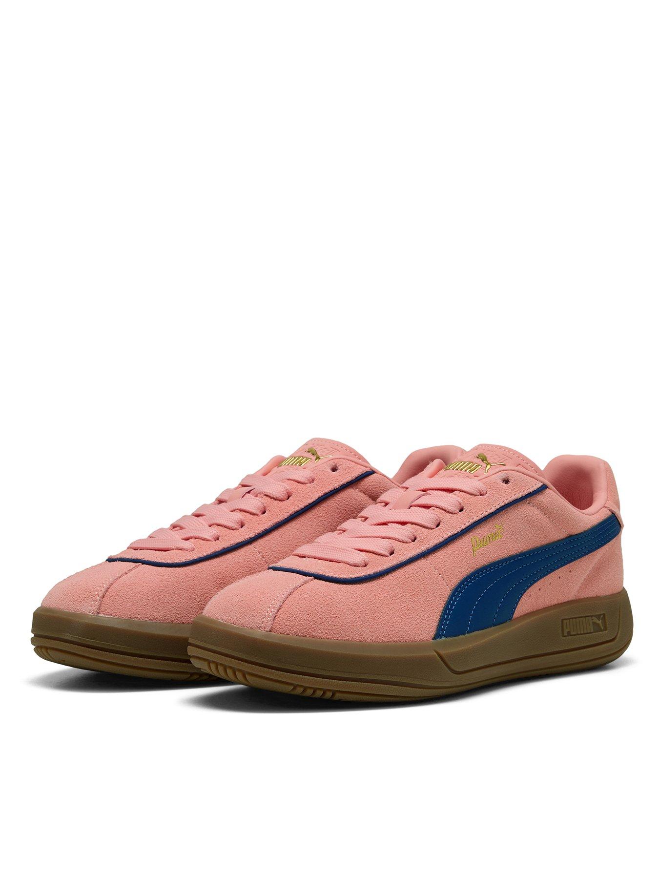 Image 2 of 6 of Puma Women's Club Klassika SD Trainers - Salmon and Ocean Blue