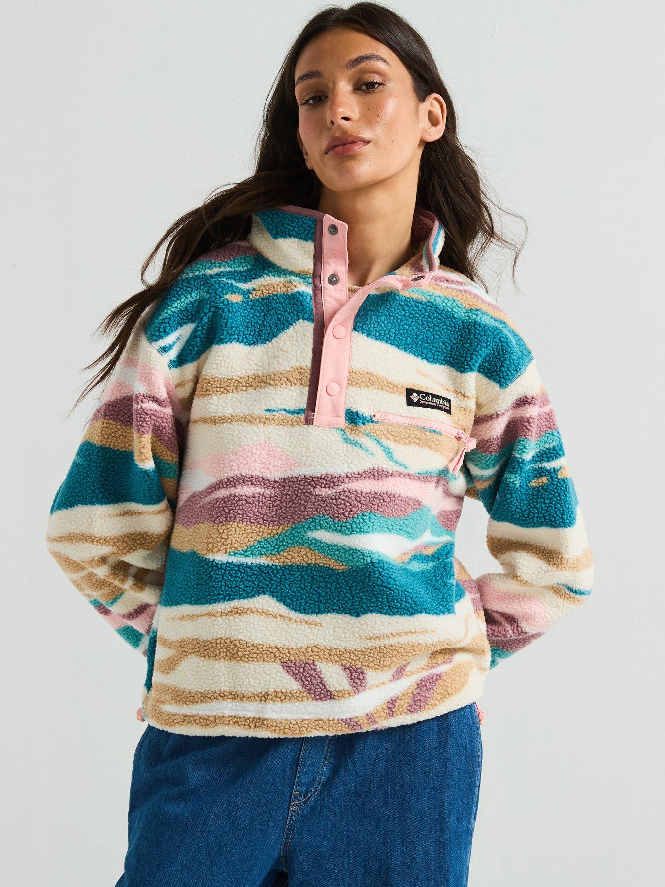 undefined Women's Helvetia 2 Printed Cropped Half Snap - Blue Print