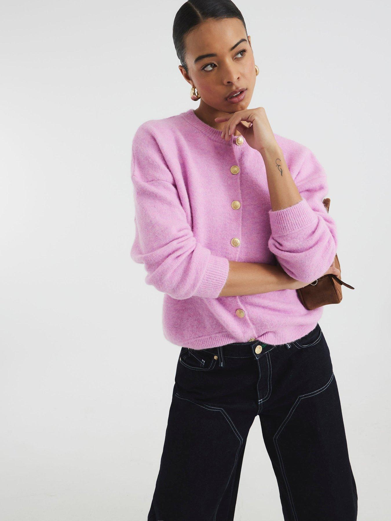 undefined Oversized Cardigan - Medium Pink