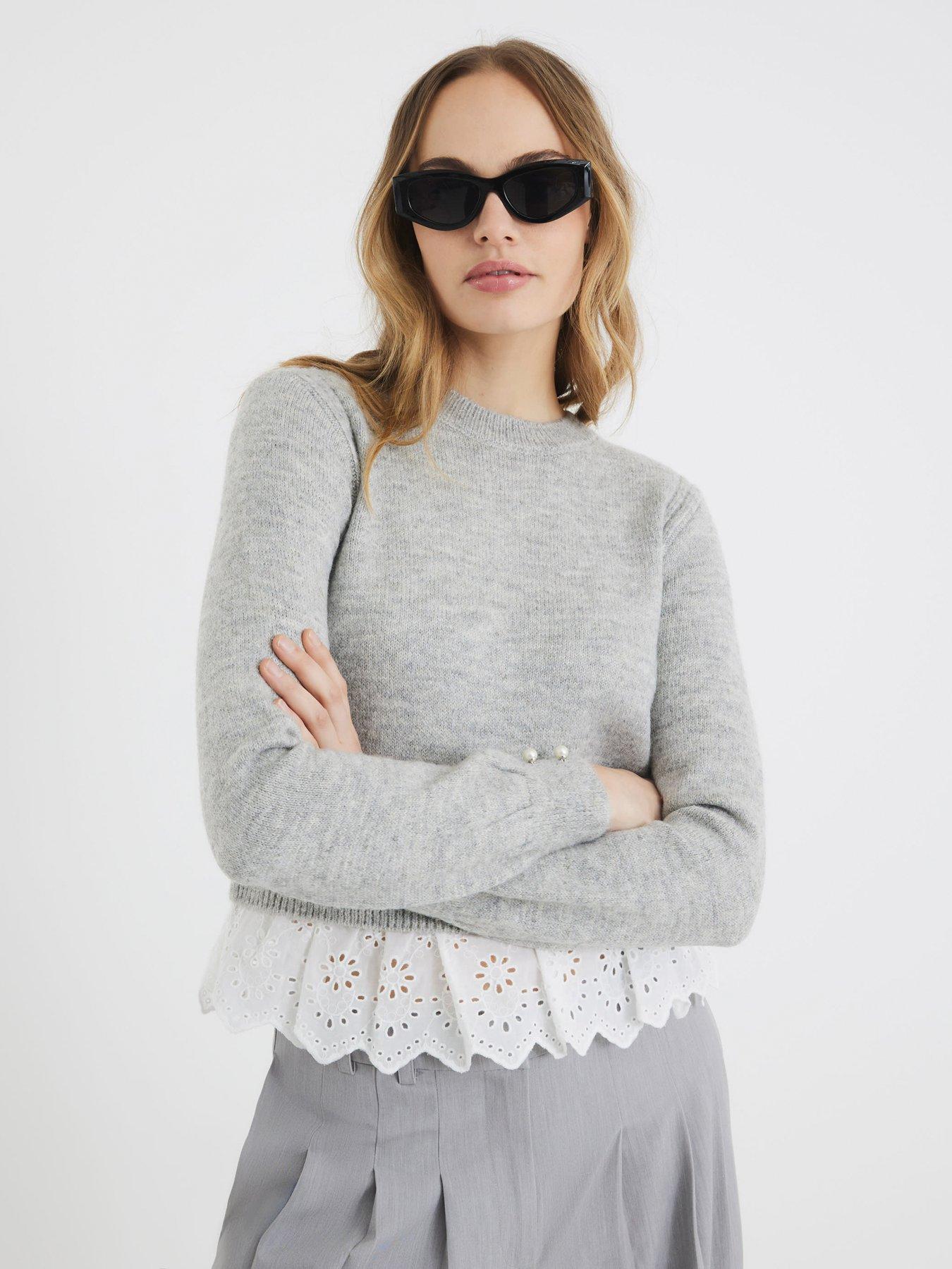undefined Frill Rara Jumper - Grey
