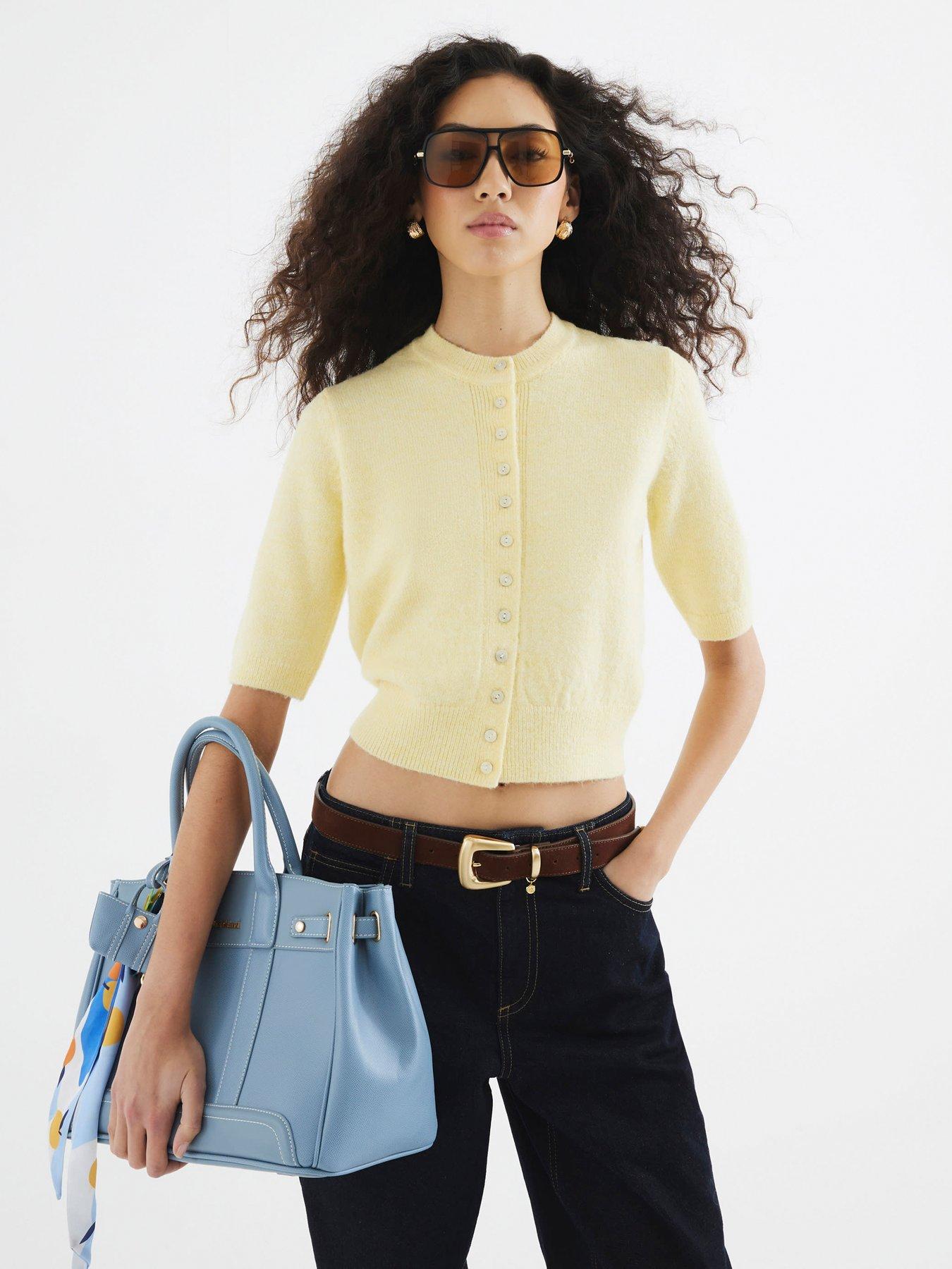 undefined Button Down Cardigan - Yellow