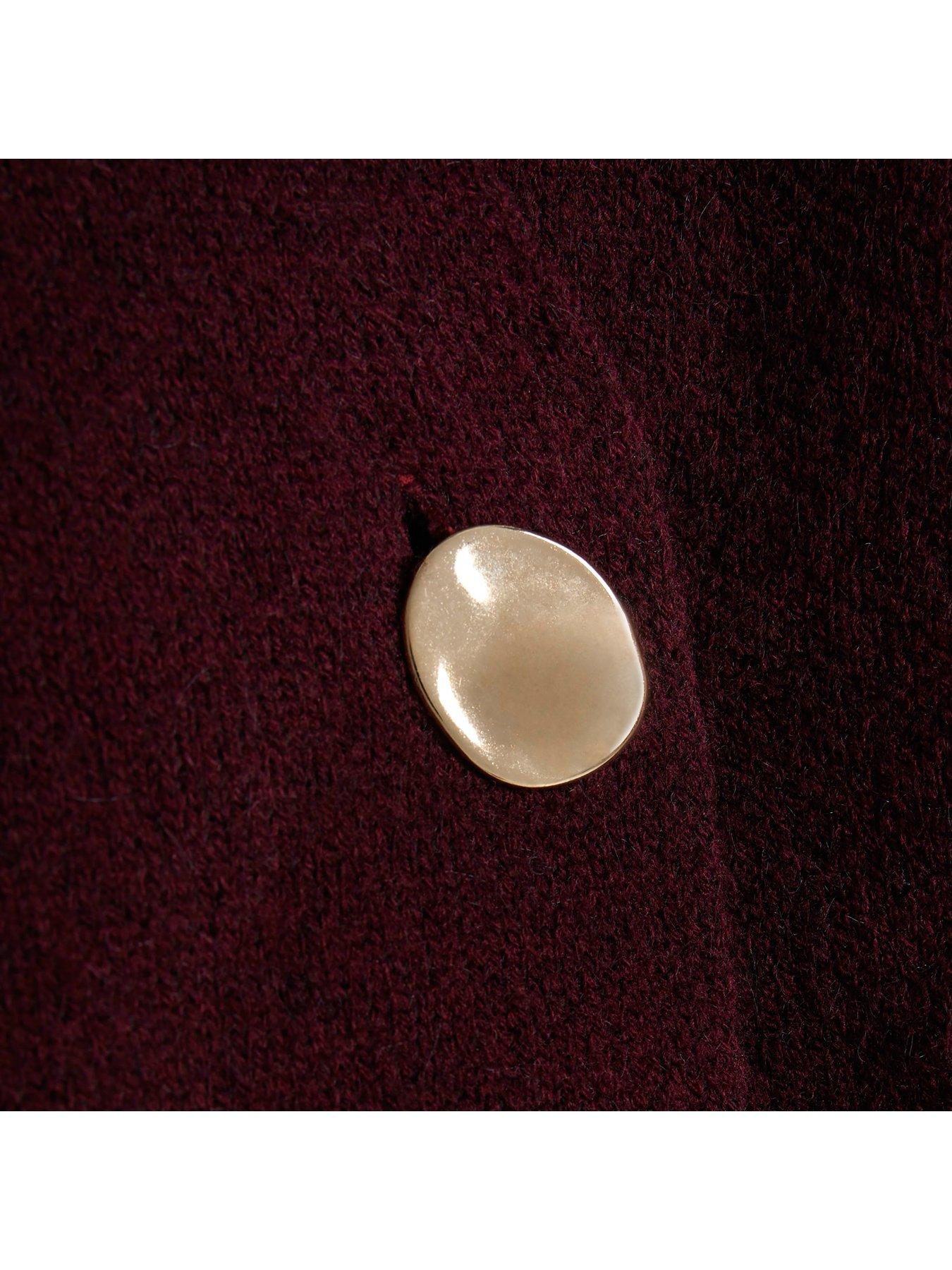 Image 5 of 5 of River Island Asymmetric Button Cardigan - Dark Red