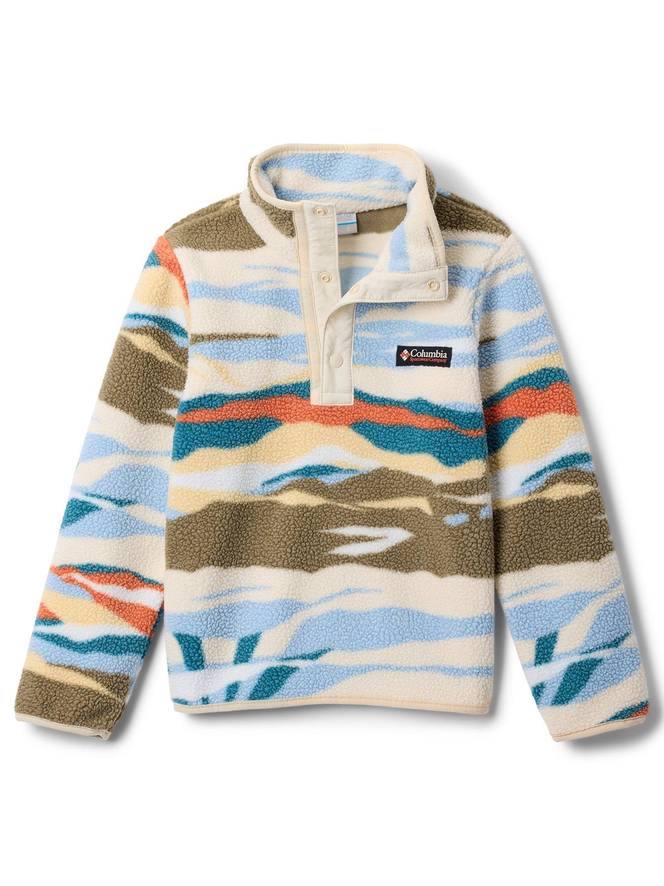 undefined Kids Unisex Helvetia 2 Printed Half Snap Fleece - Print - Cream