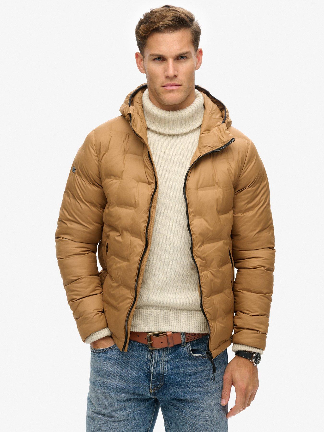 Image 1 of 5 of Superdry Studios Quilted Padded Jacket - Light Brown