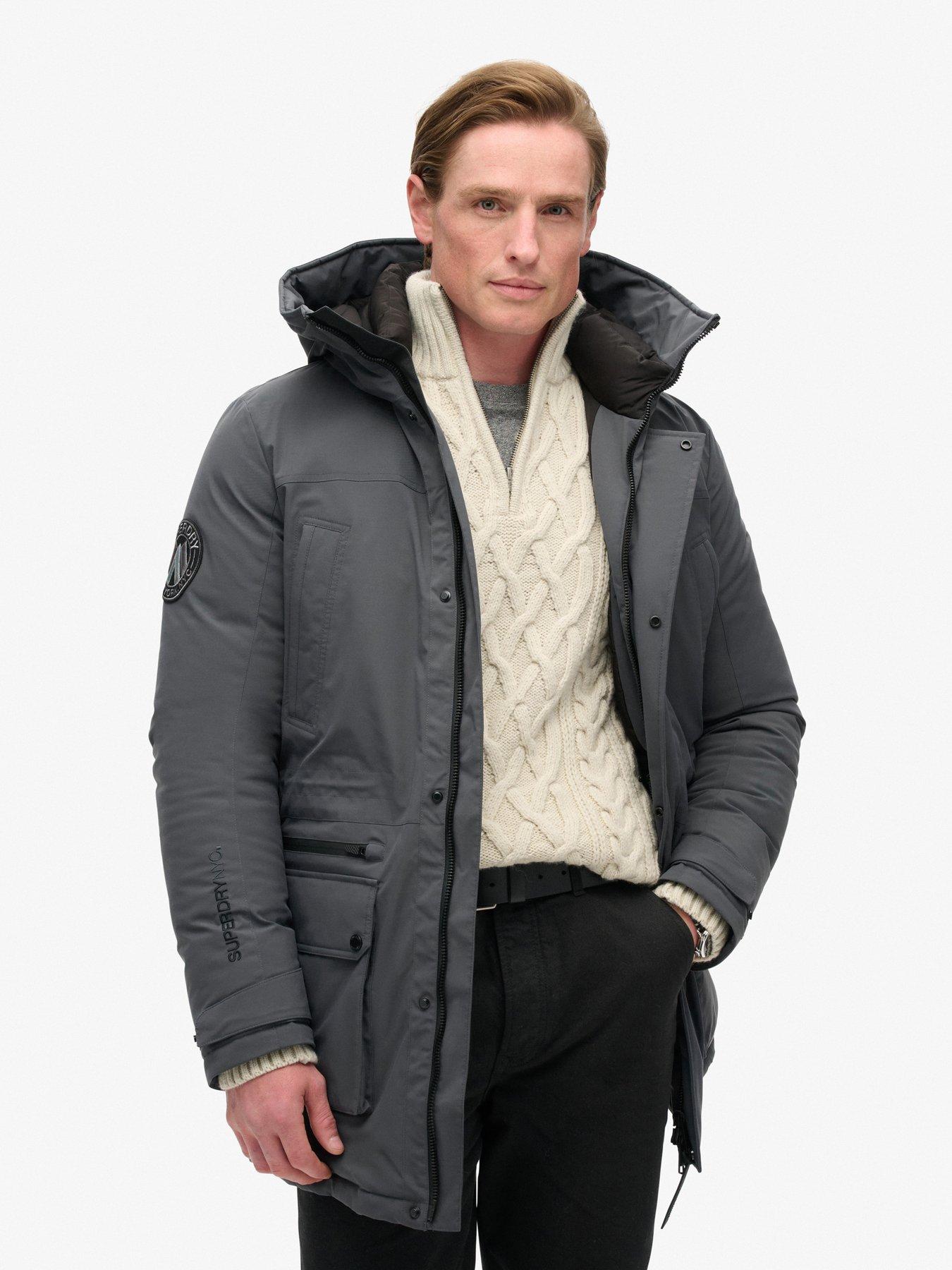 undefined City Padded Parka Jacket- Grey