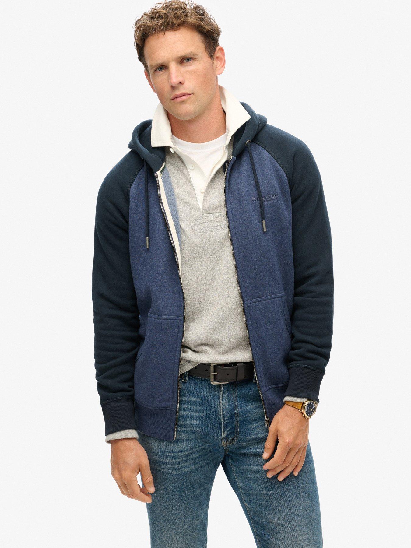 undefined Essential Baseball Zip Hoodie - Navy