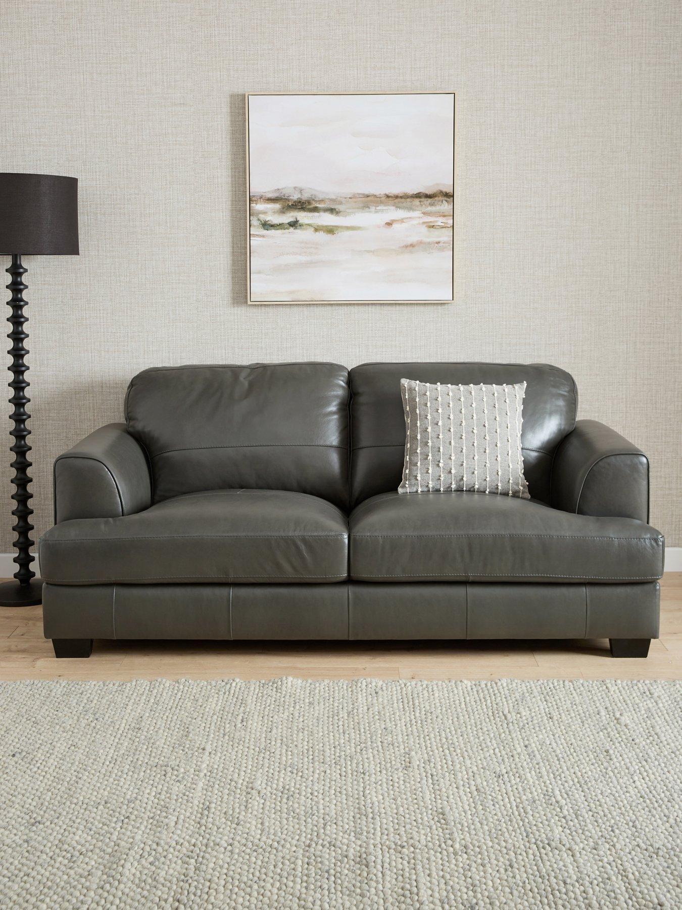 undefined Astoria Standard Back 3 Seater Leather Sofa