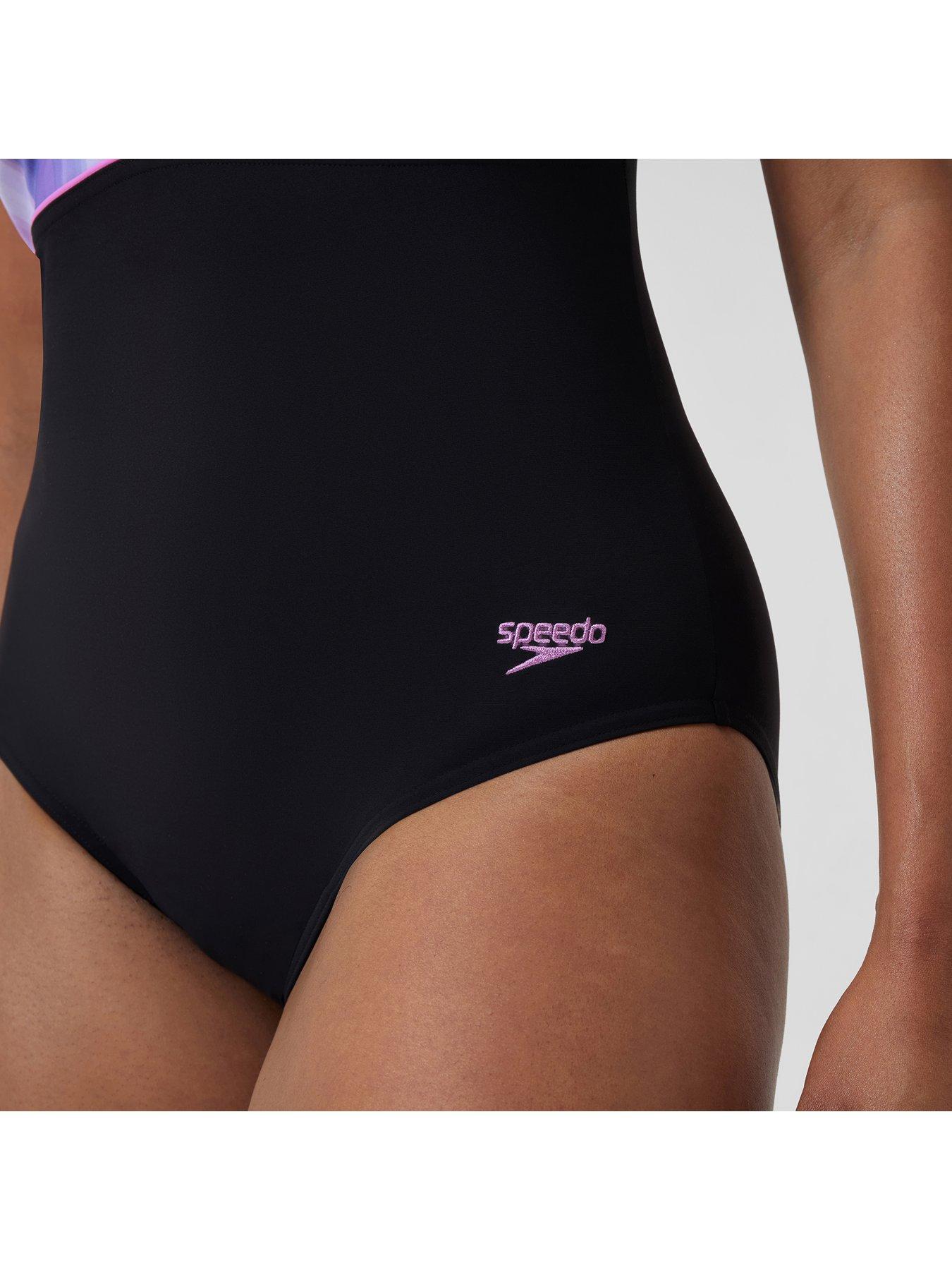 Image 6 of 6 of Speedo Womens Shaping Contoureclipse Printed 1 Piece - Black/pink