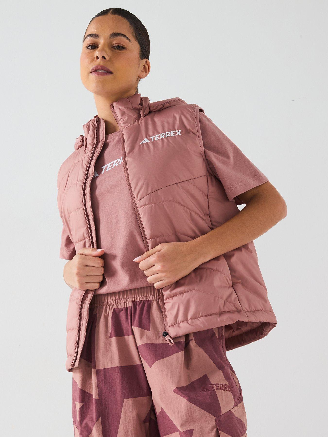 Image 1 of 6 of adidas Terrex Womens Mountain Insulated Hooded Vest - Pink