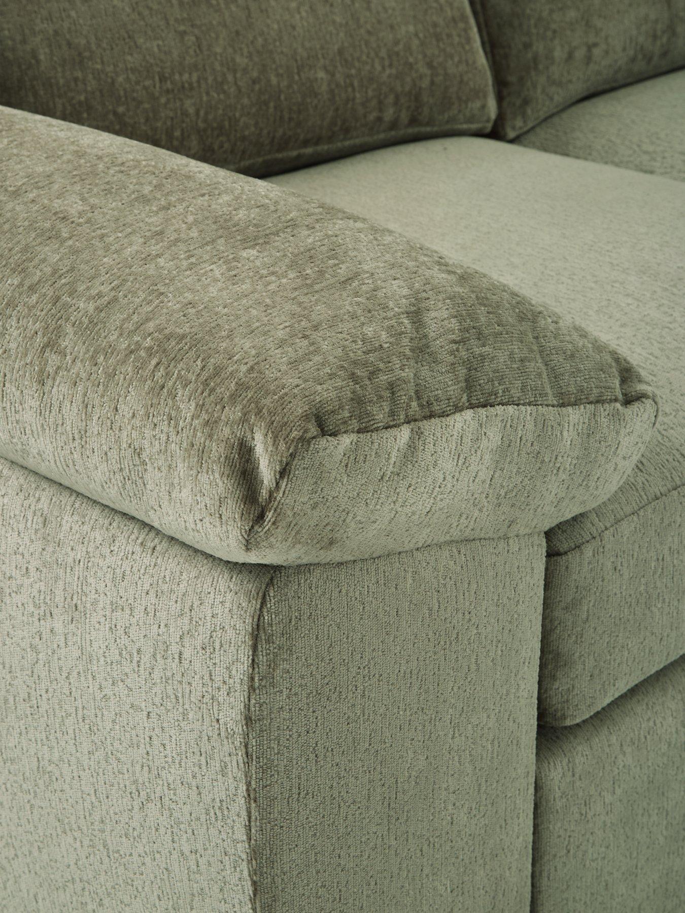 Image 5 of 7 of The Very Collection Salerno Standard Back Left Hand 3 Seater Fabric Chaise Sofa -&nbsp;Green - FSC&reg; Certified