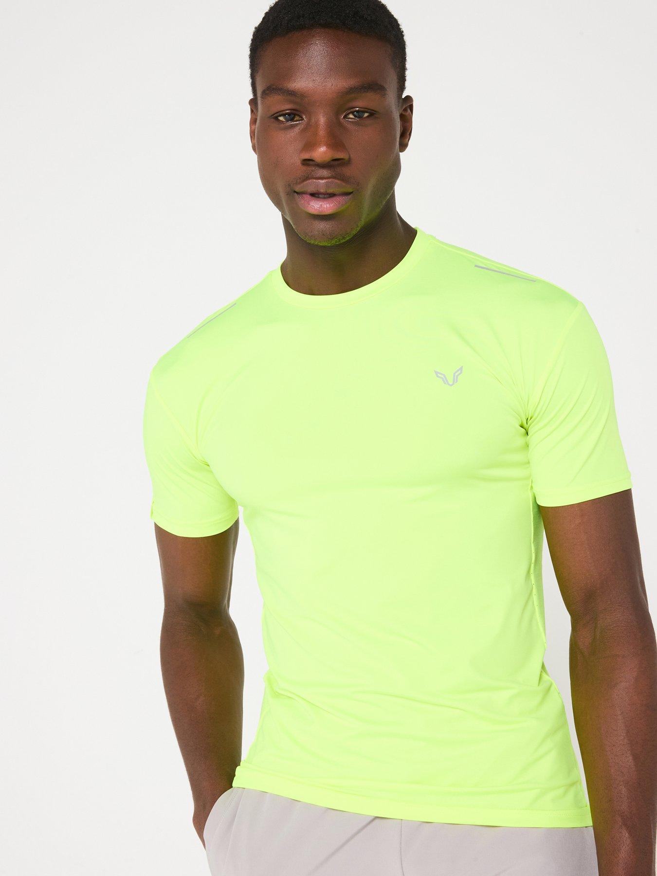 undefined Mens Brockton Poly Panelled T-Shirt - Yellow