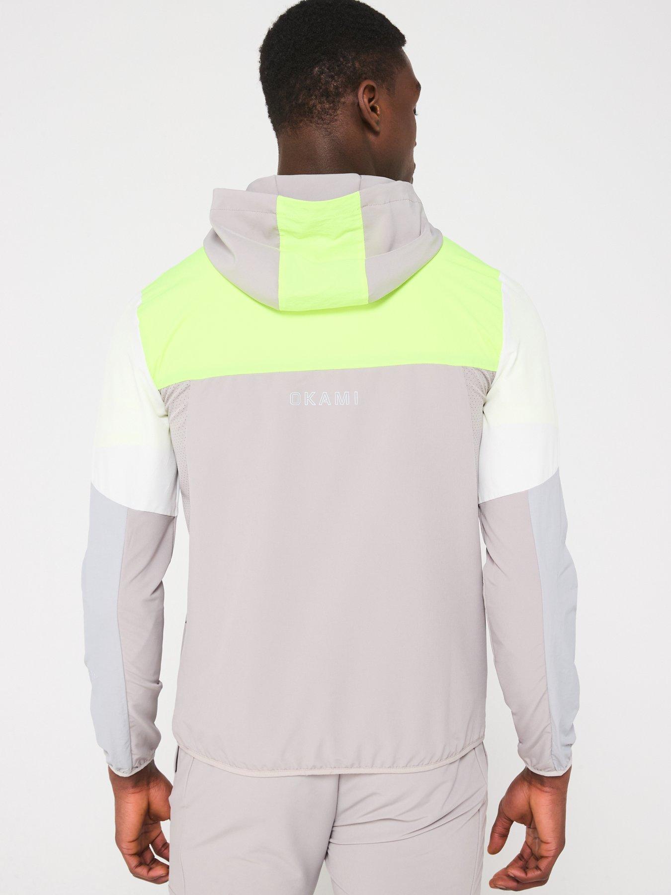 Image 2 of 6 of Okami Mens Wanderer Woven Track Top - White/Yellow/Light Grey
